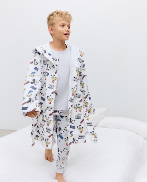 Imagem 0 de Roupão de Banho com Estampado de Caras do Mickey