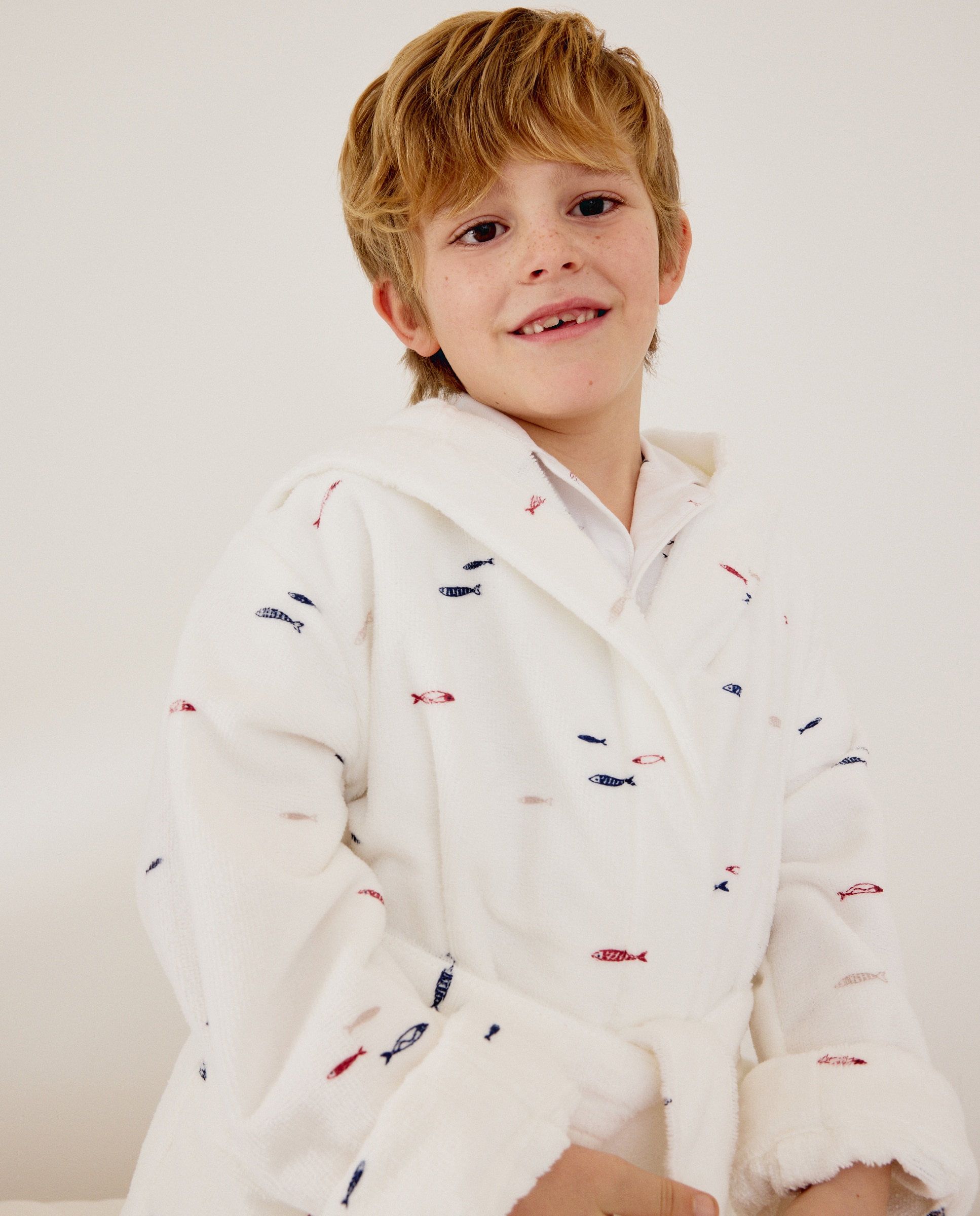 Roupão de Banho de Algodão com Estampado Cotton Juice Branco-2
