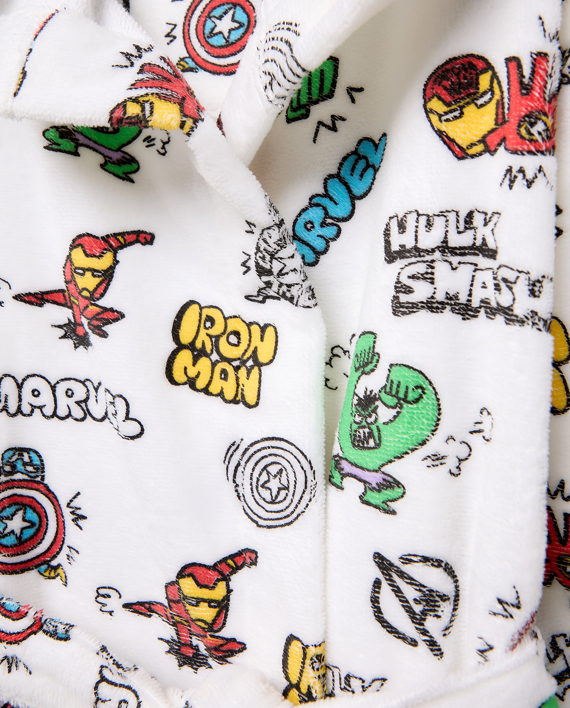 Roupão de Banho de Algodão com Estampado Os Vingadores Cotton Juice Branco-5