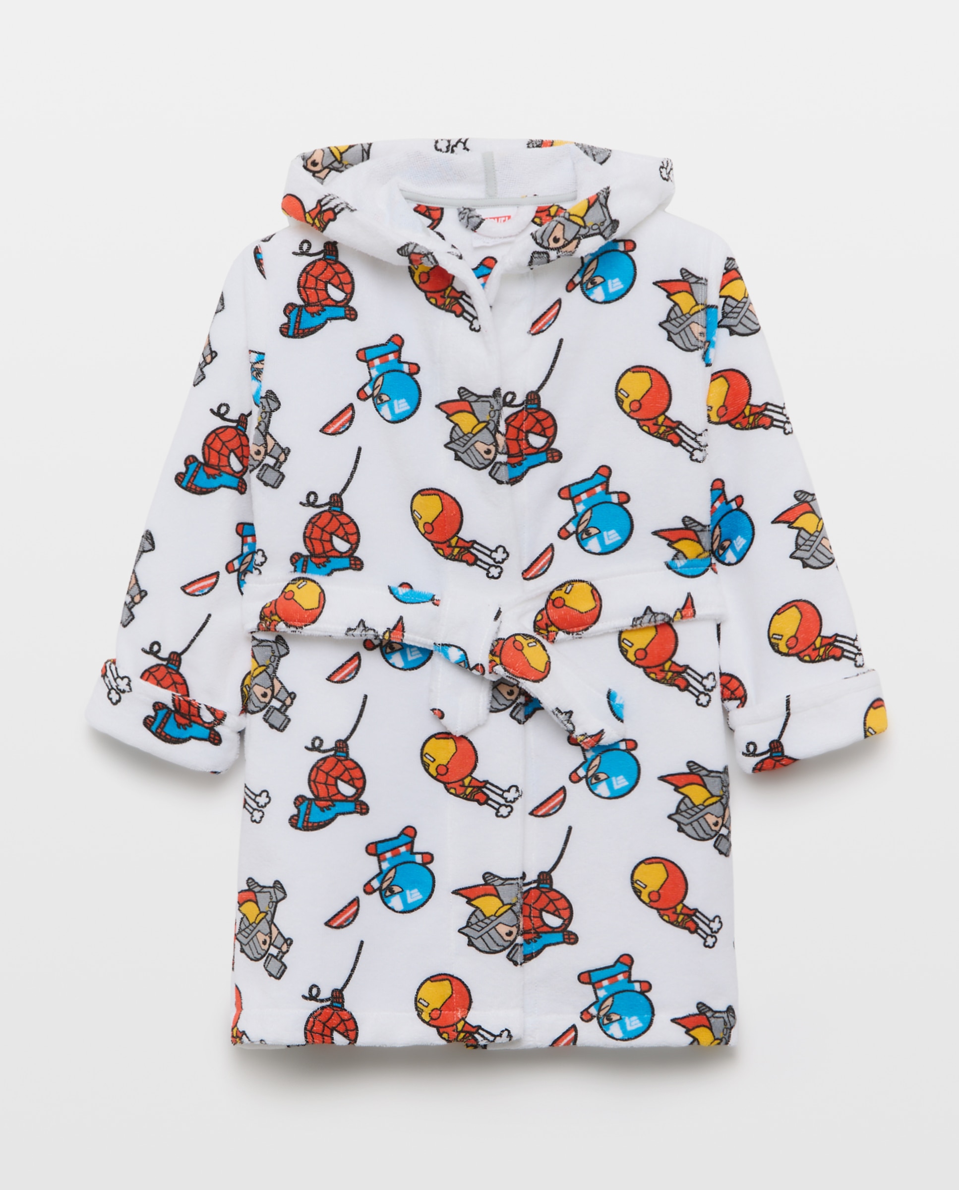 Roupão de Banho com Estampado de Fantasia Homem-Aranha Cotton Juice Branco-4