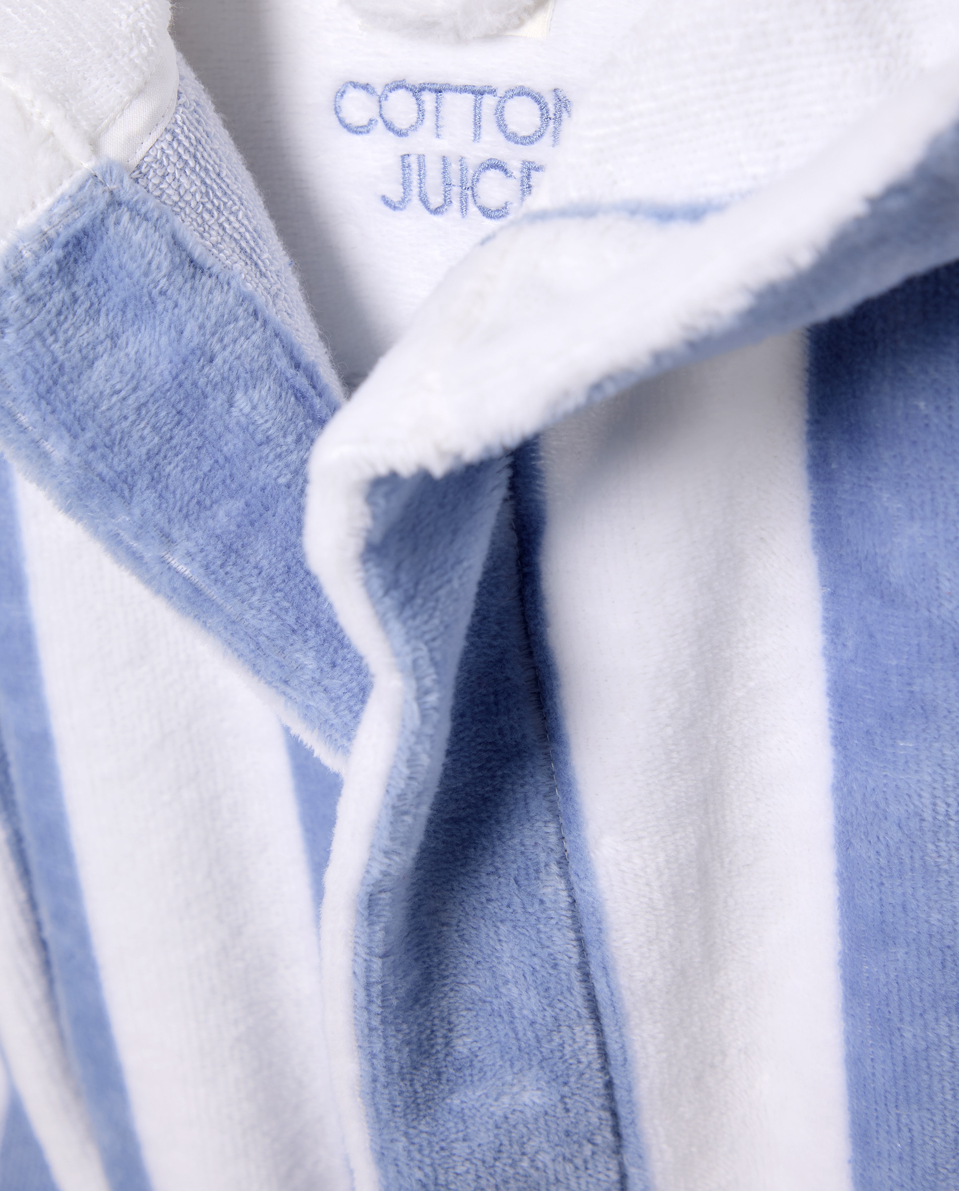 Roupão de Banho com Fantasia às Riscas Cotton Juice Azul-5