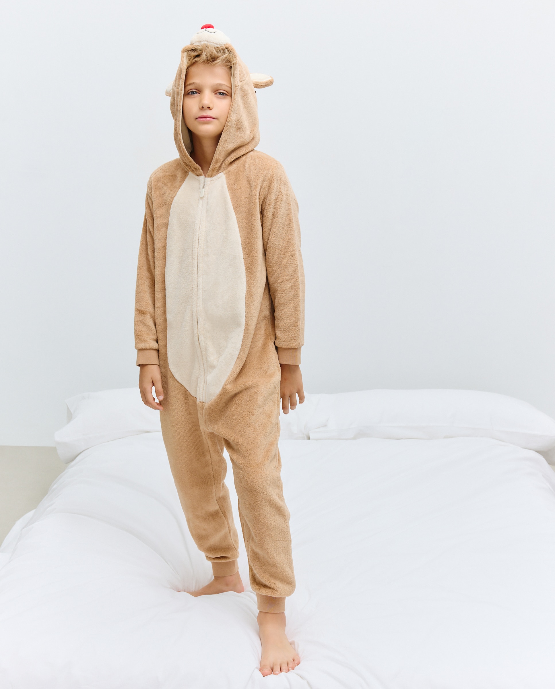 Macacão com Estampado de Fantasia Castanho-1