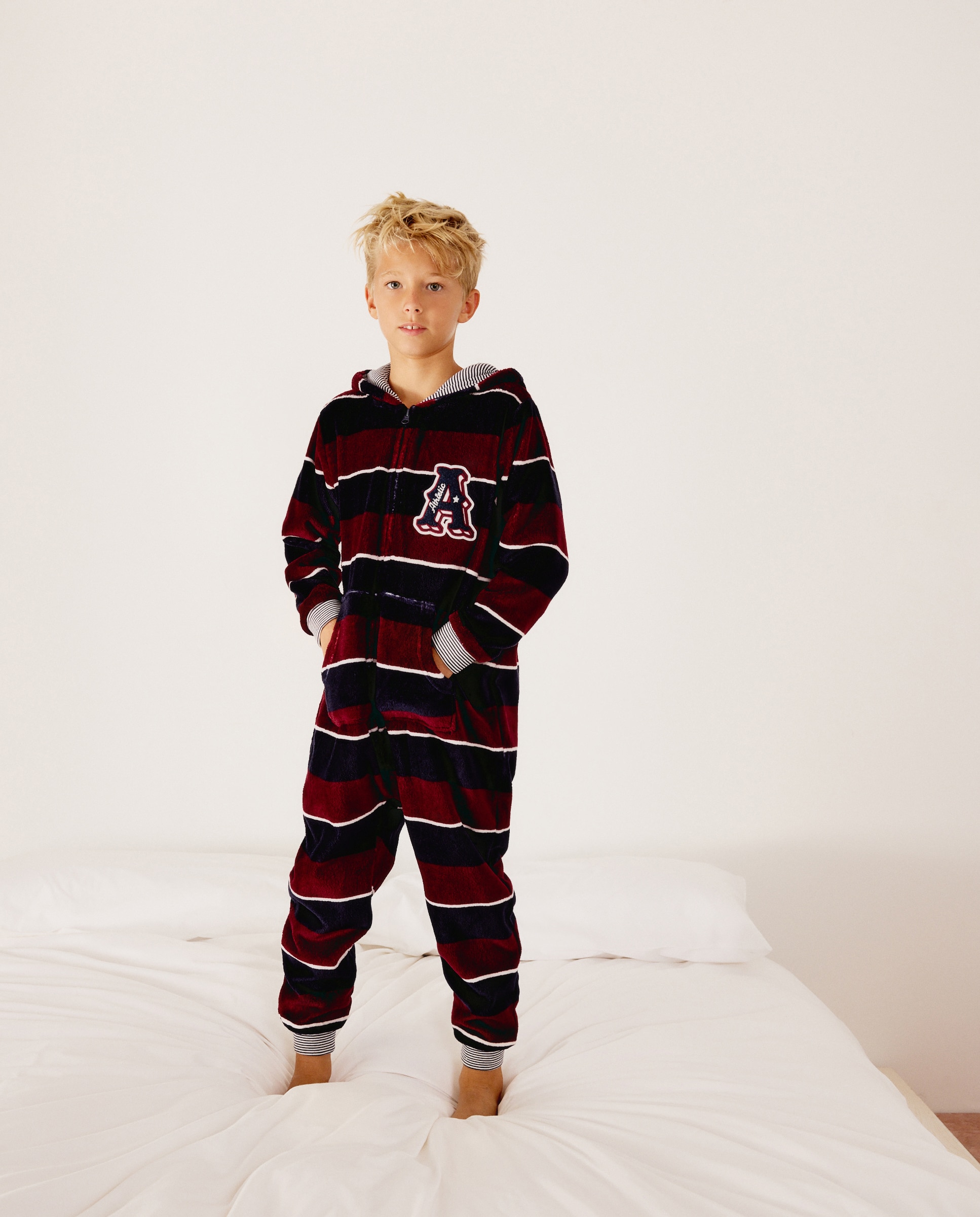 Pijama Onesie rayas de niño - Cotton Juice - Azul Azul-1