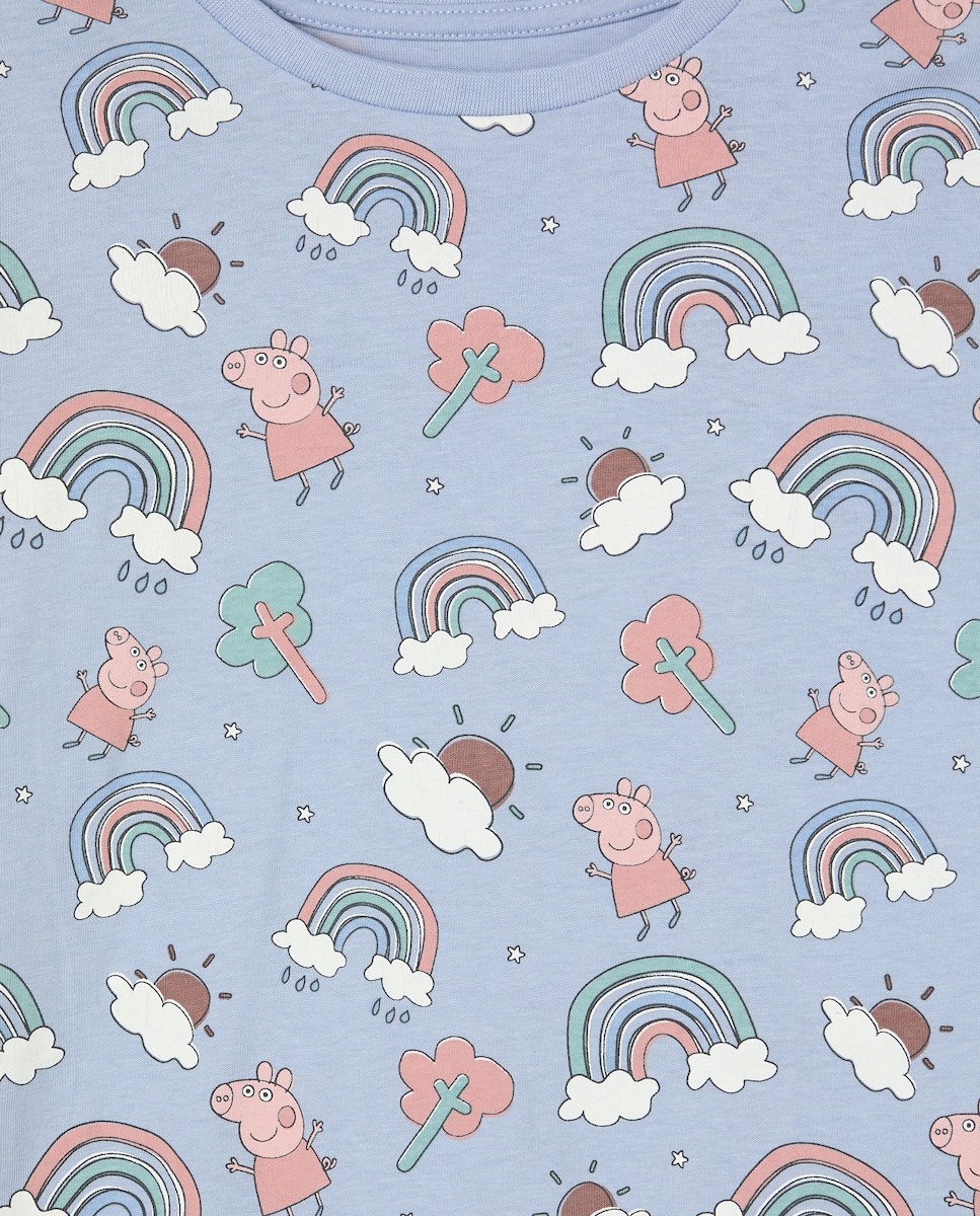 Pijama Completo de Malha com Estampado Peppa Pig Azul-marinho-5