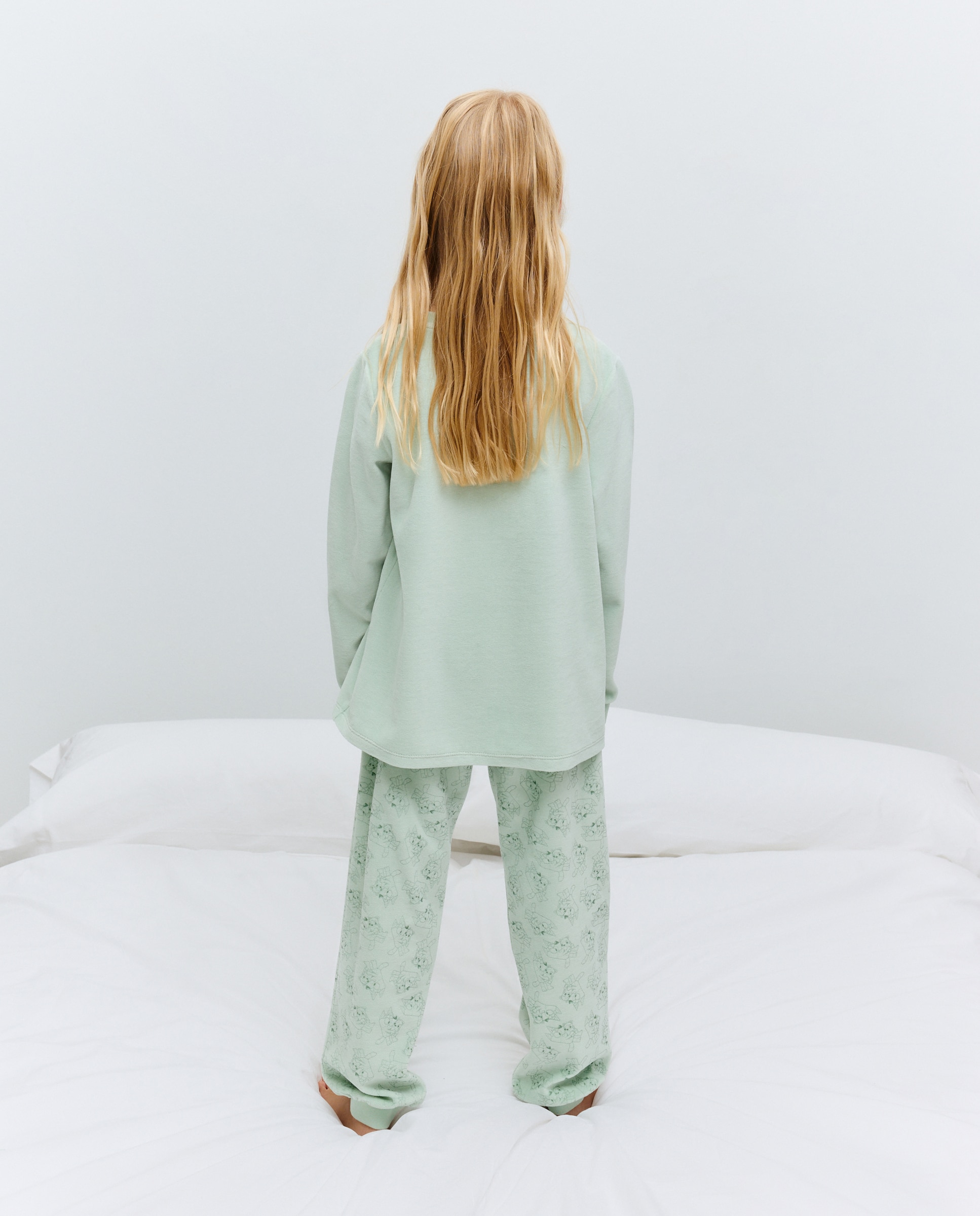 Pijama Completo de Velour Bluey Verde-3