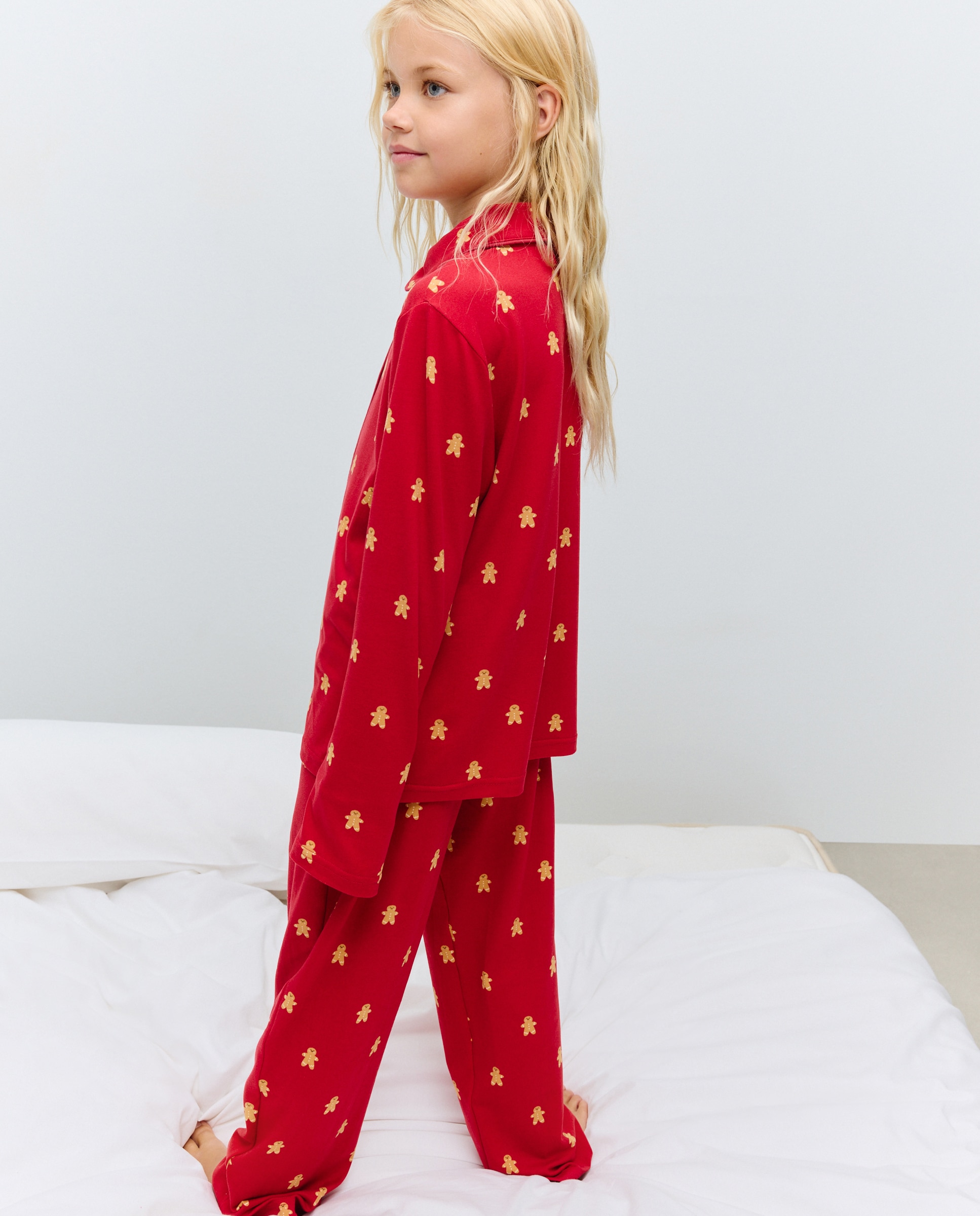 Pijama Comprido Abotoado Estampado Rosa-3