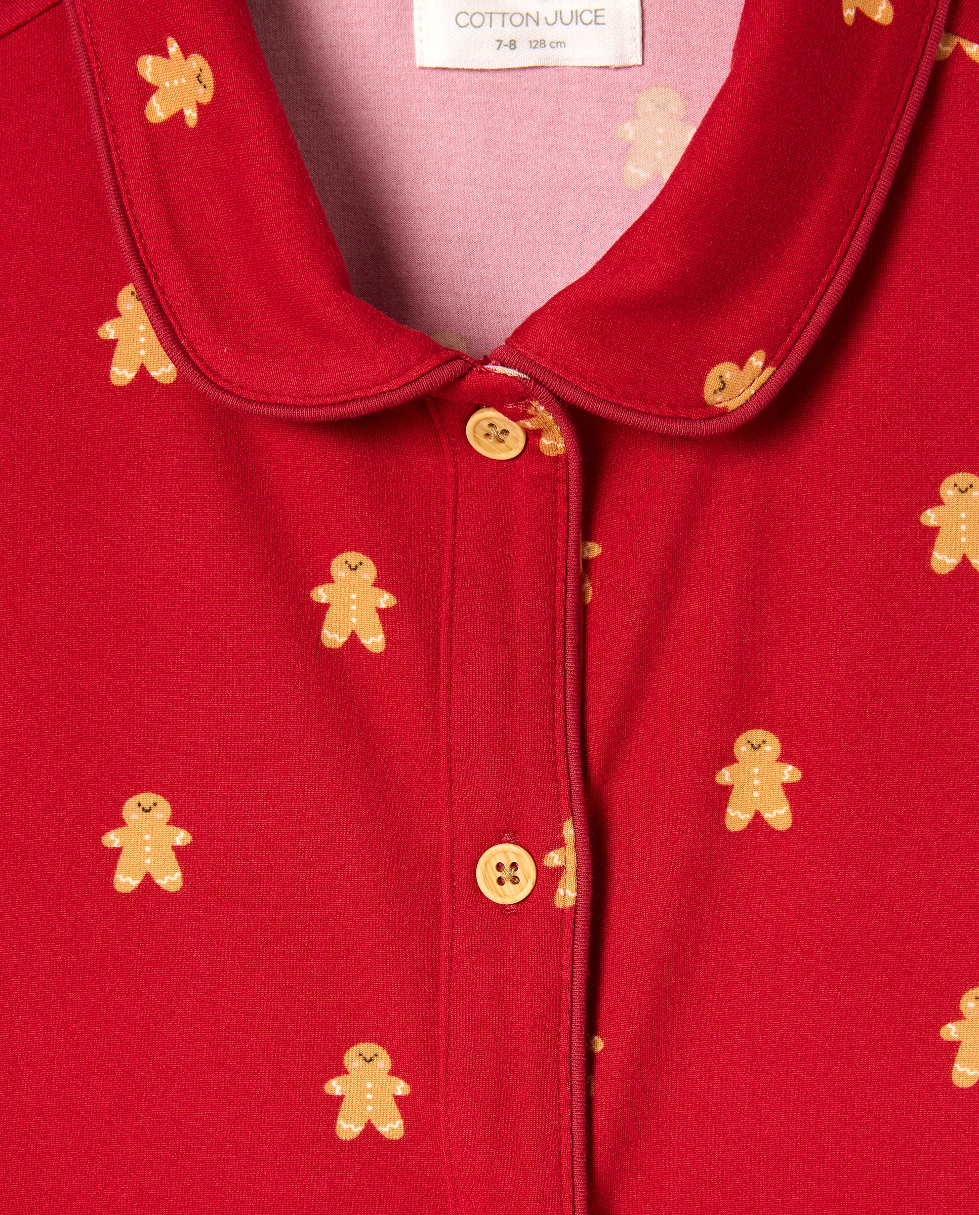 Pijama Comprido Abotoado Estampado Rosa-5