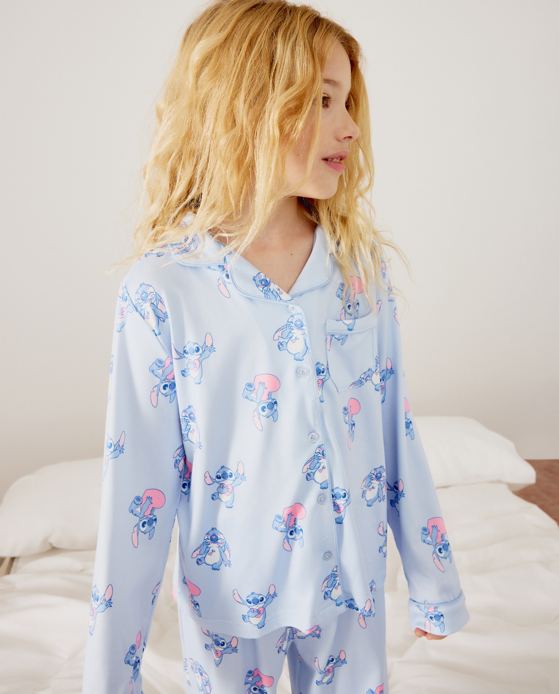 Pijama Abotoado Lilo & Stitch Azul-4