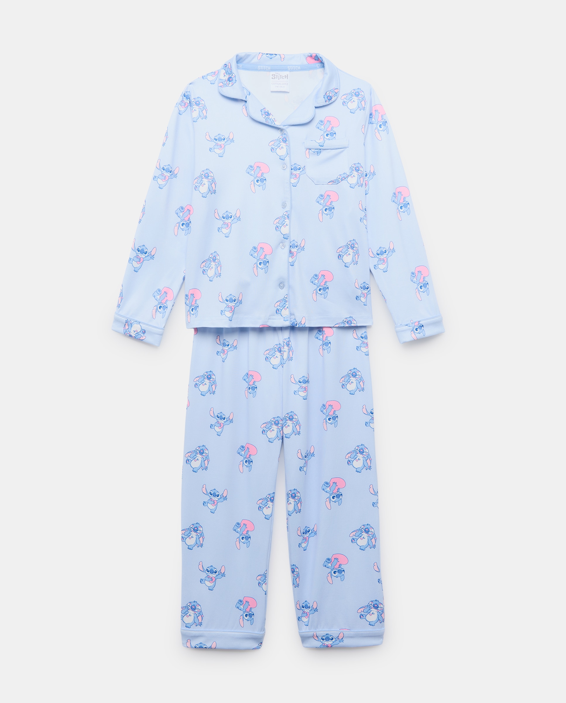 Pijama Abotoado Lilo & Stitch Azul-5