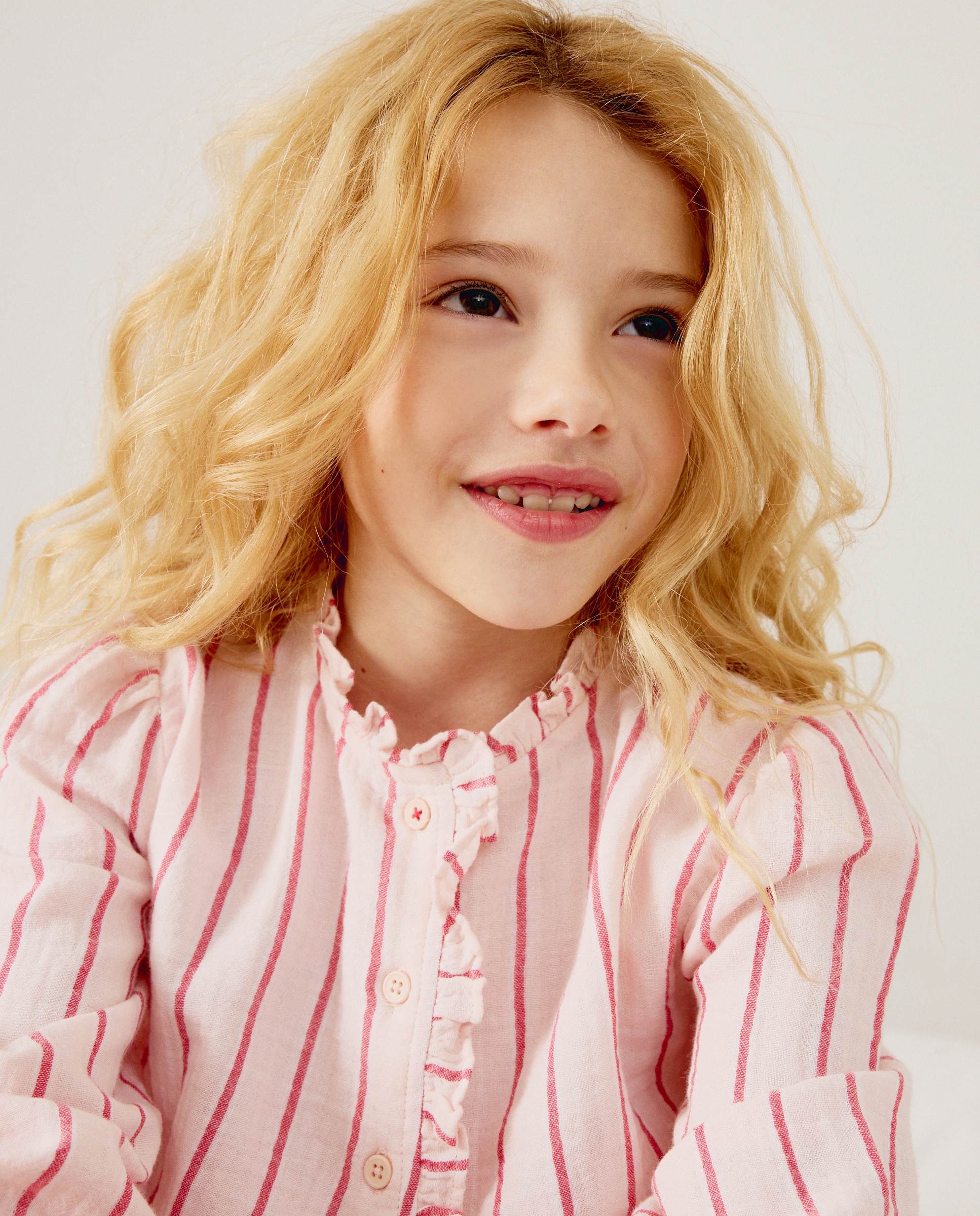 Pijama completo largo gasa con botones de niña - Cotton Juice - Rosa Rosa-2
