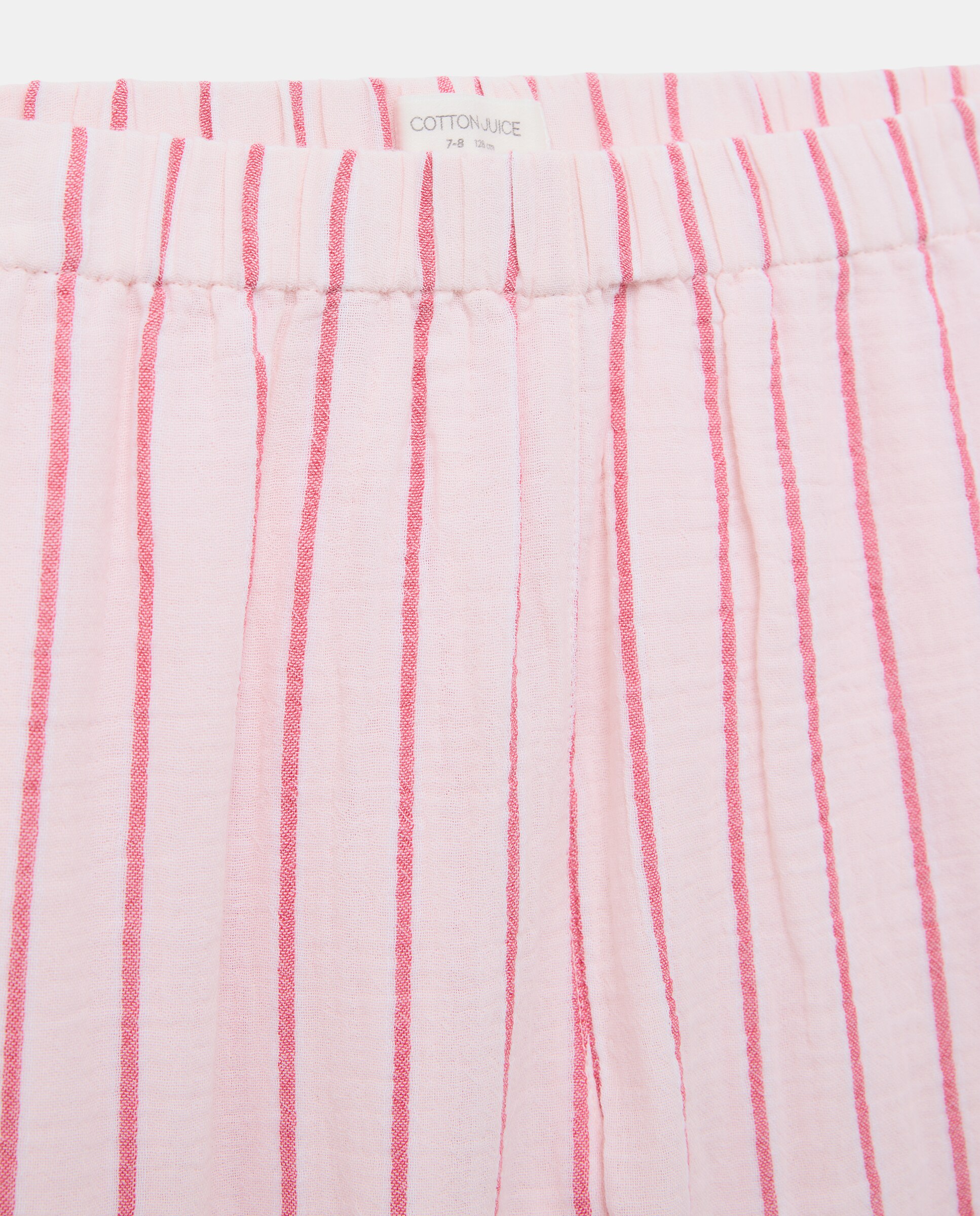 Pijama completo largo gasa con botones de niña - Cotton Juice - Rosa Rosa-6