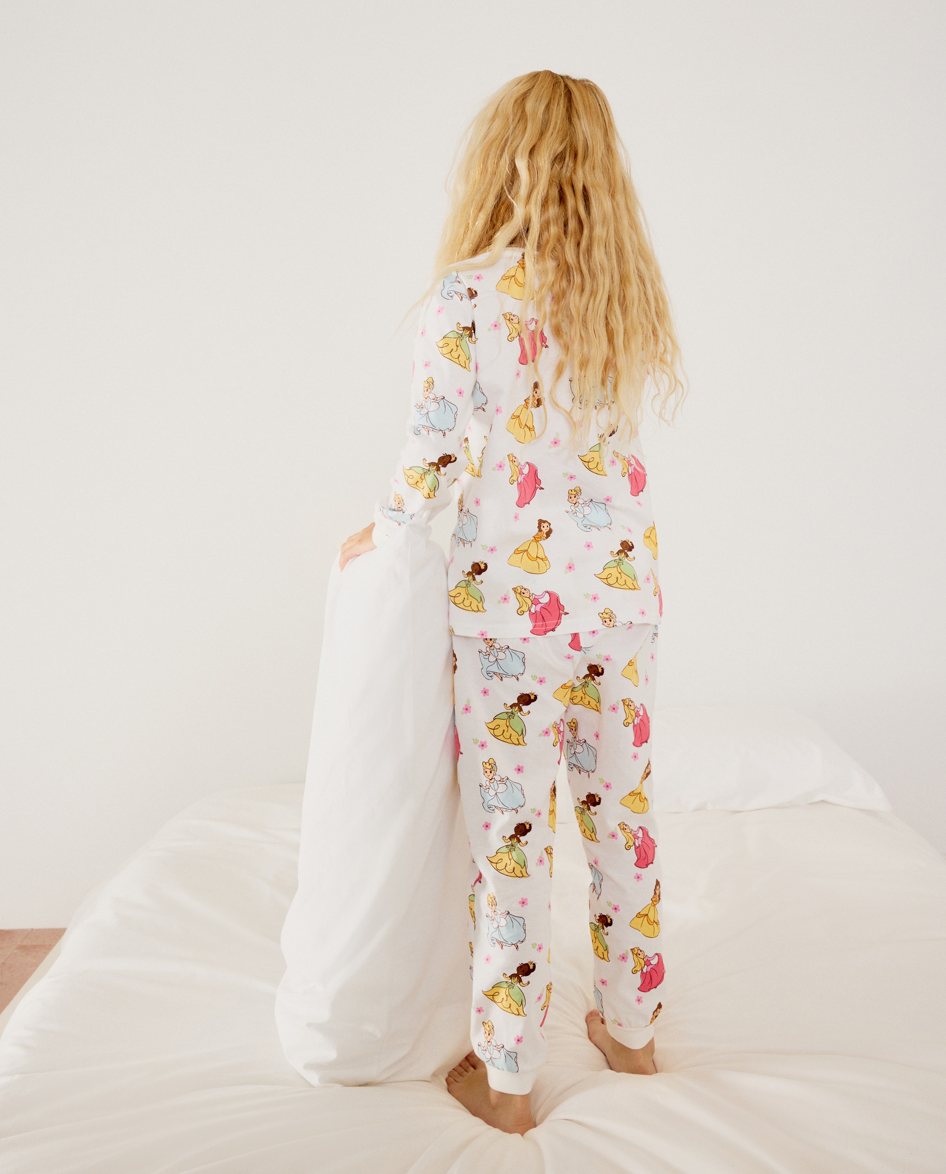 Pijama de Malha Princesas Cotton Juice Branco-3