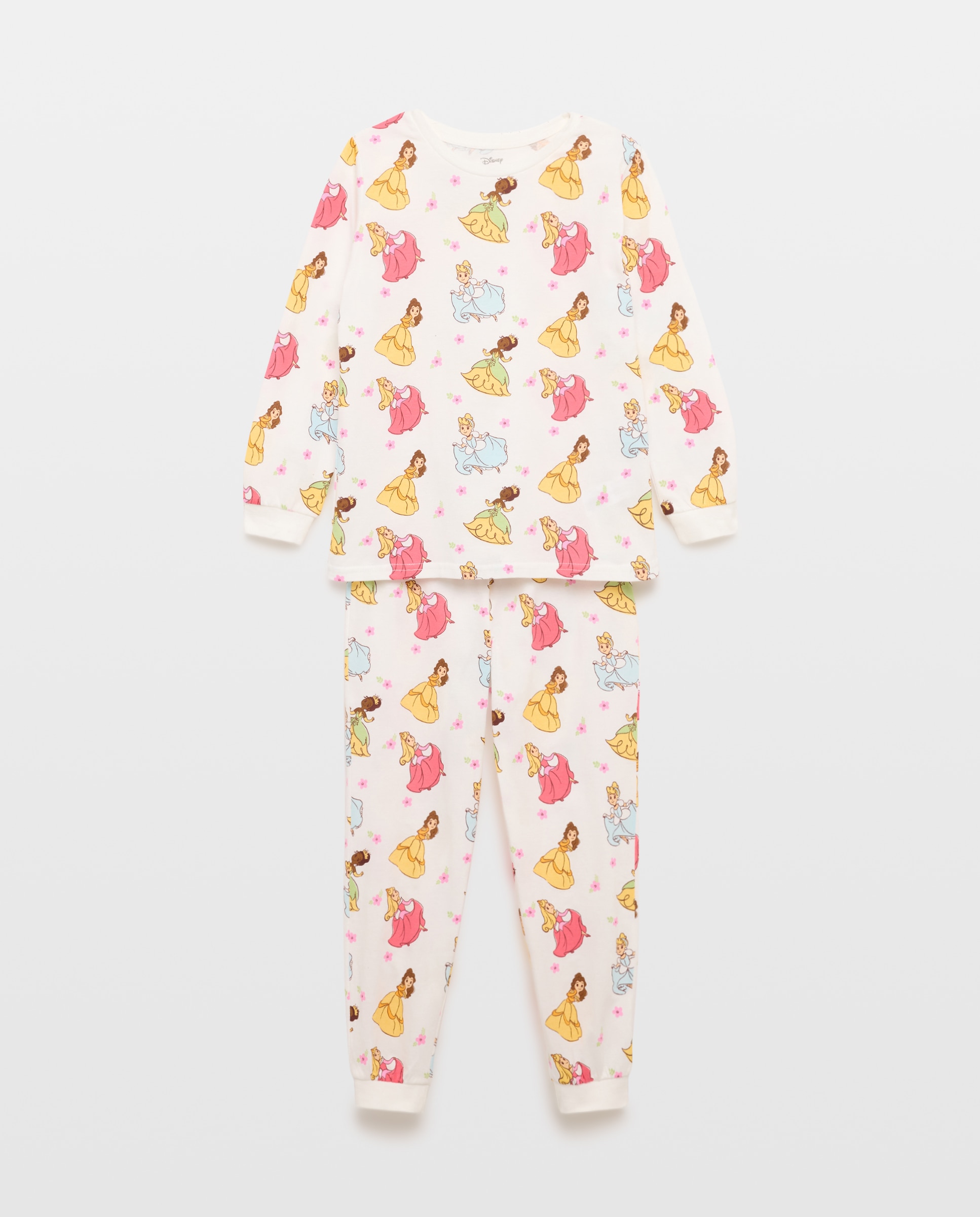 Pijama de Malha Princesas Cotton Juice Branco-4