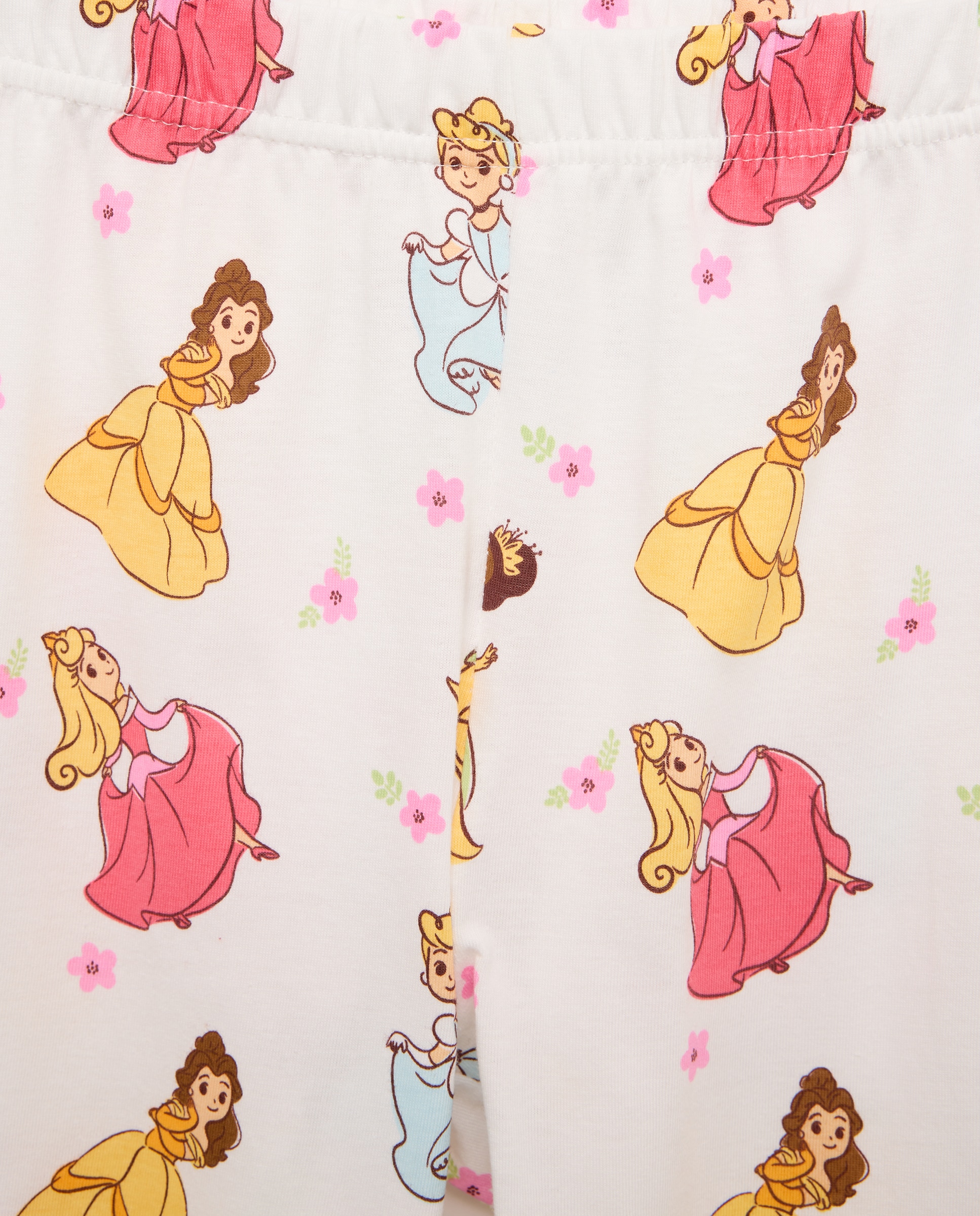 Pijama de Malha Princesas Cotton Juice Branco-5