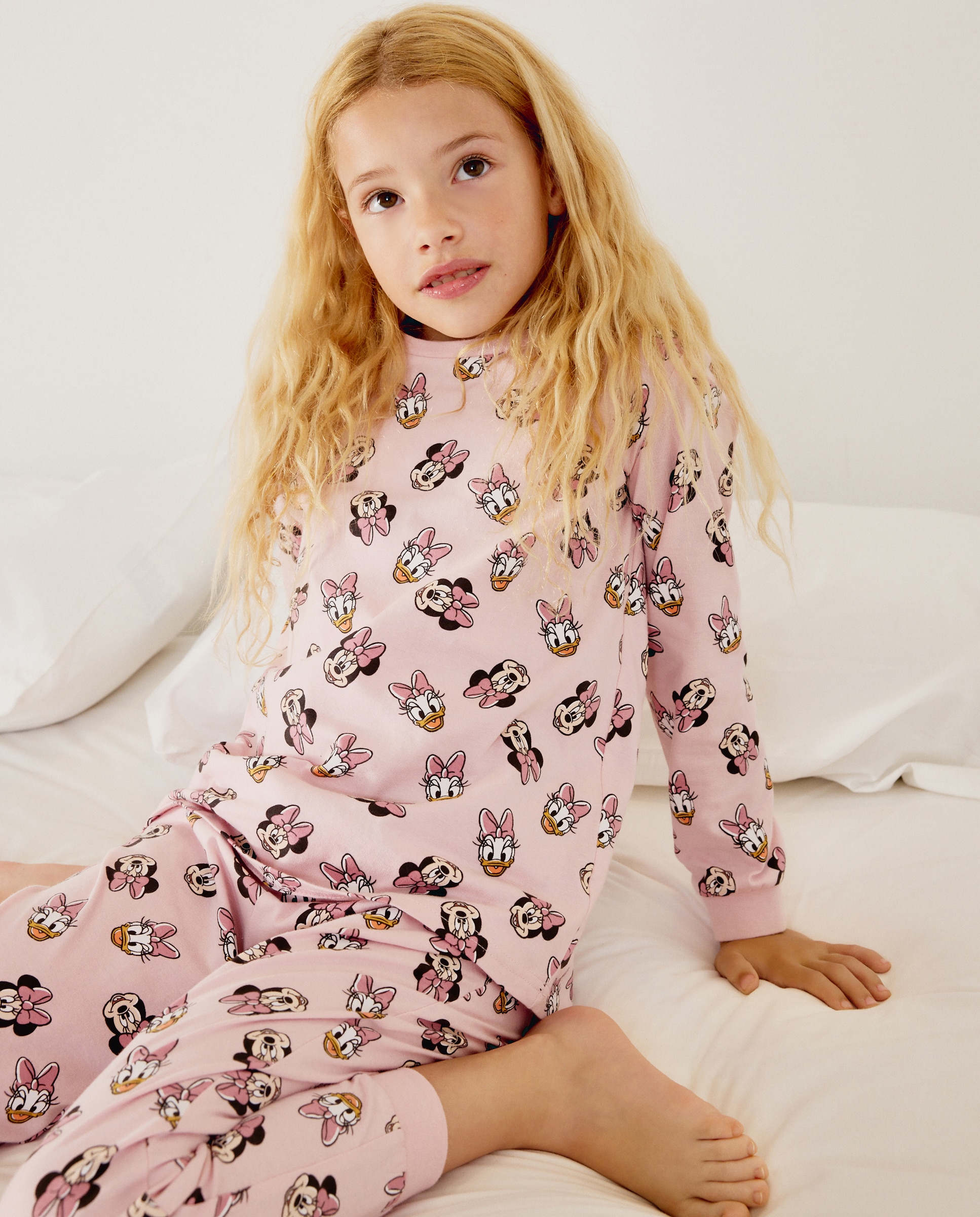 Pijama de Malha Minnie & Daisy Cotton Juice Rosa-2