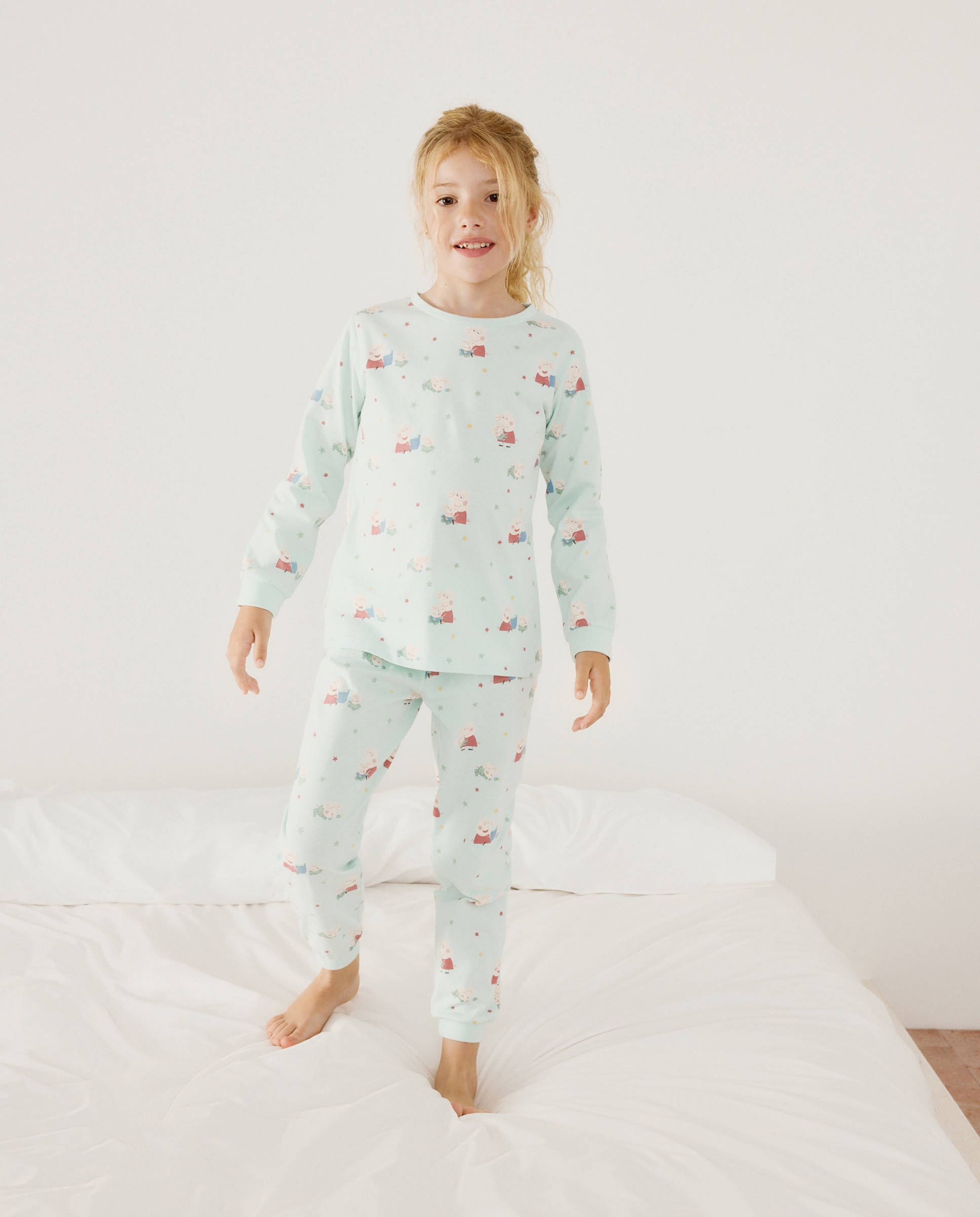 Pijama Completo de Malha com Estampado de Fantasia Peppa Pig Verde-2