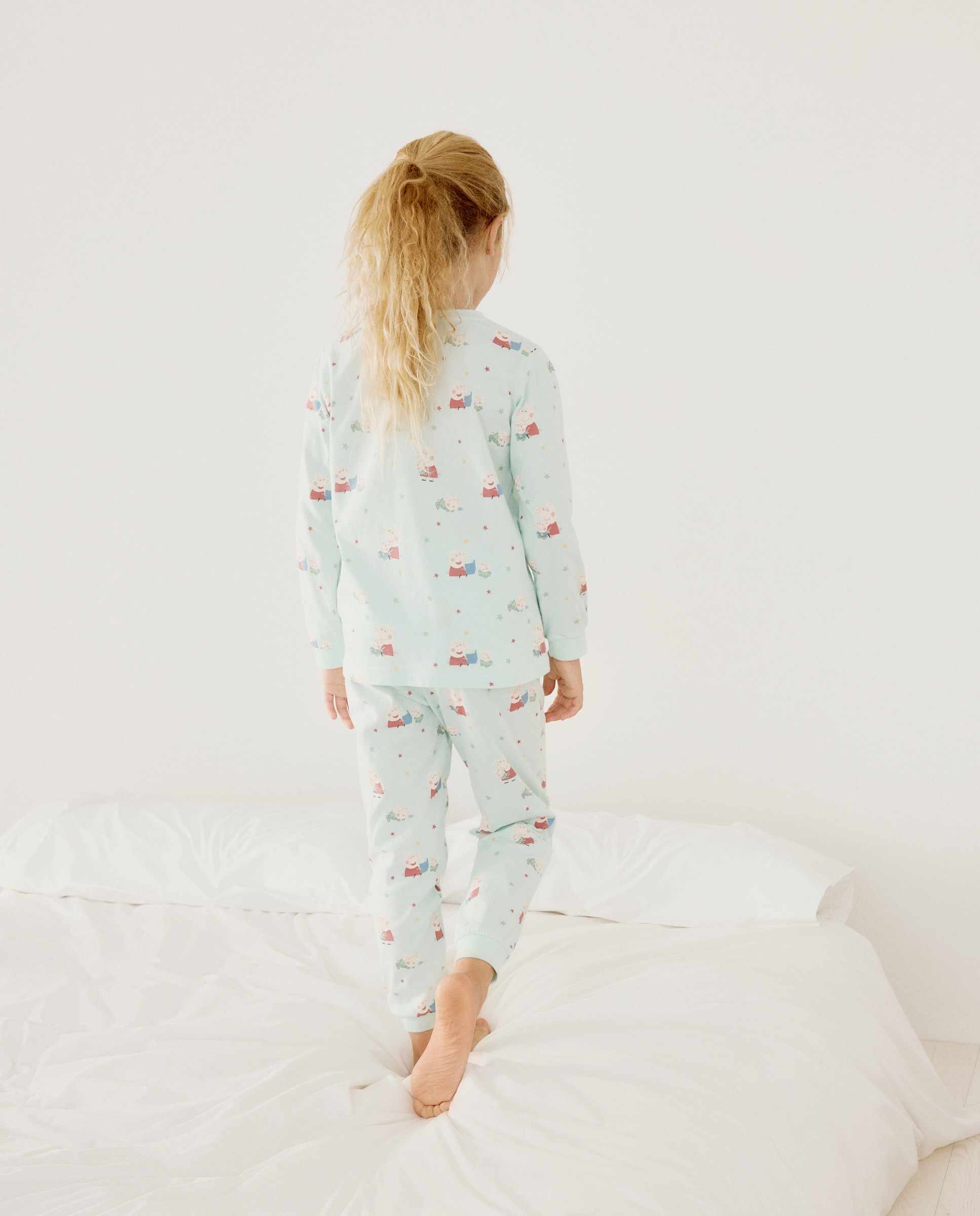 Pijama Completo de Malha com Estampado de Fantasia Peppa Pig Verde-3