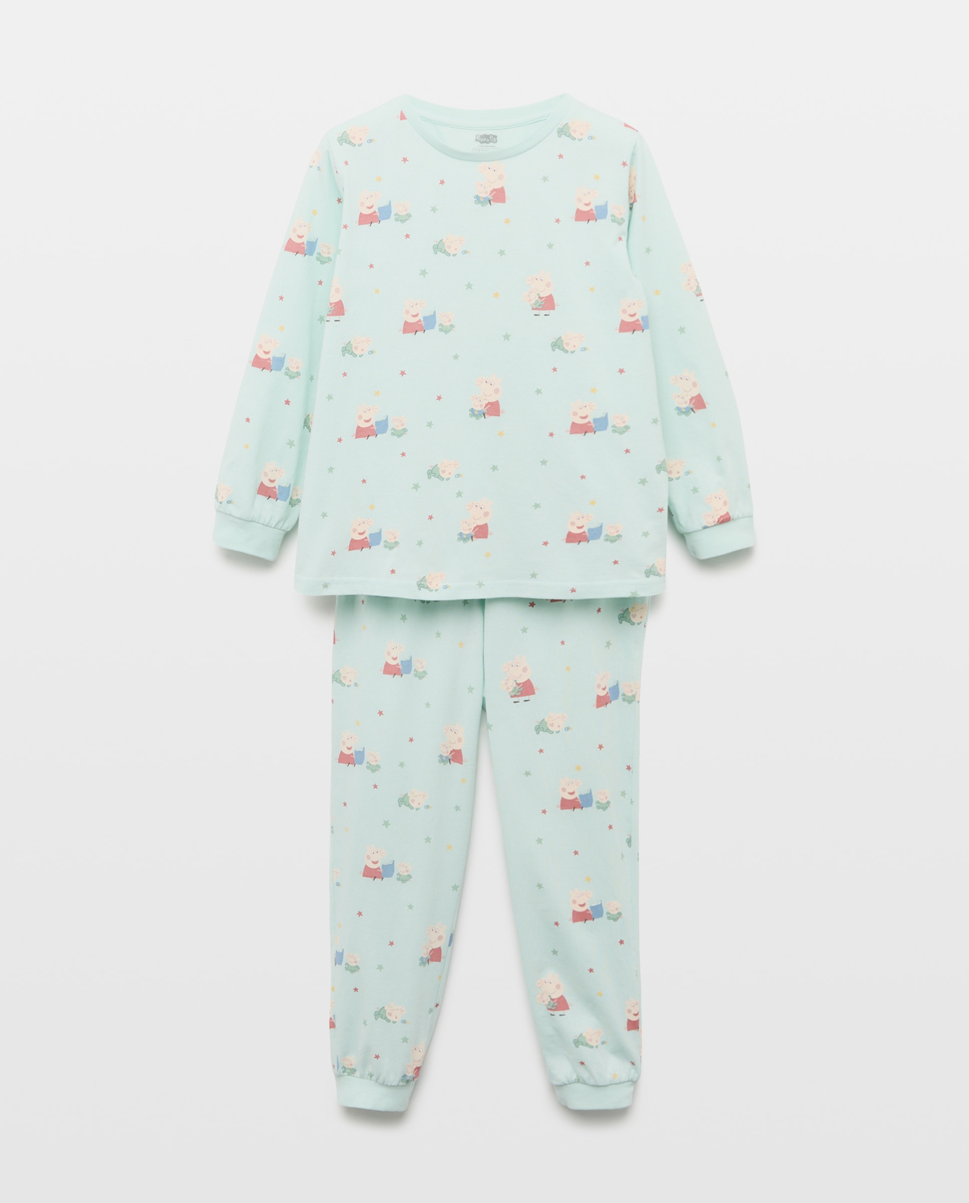 Pijama Completo de Malha com Estampado de Fantasia Peppa Pig Verde-4
