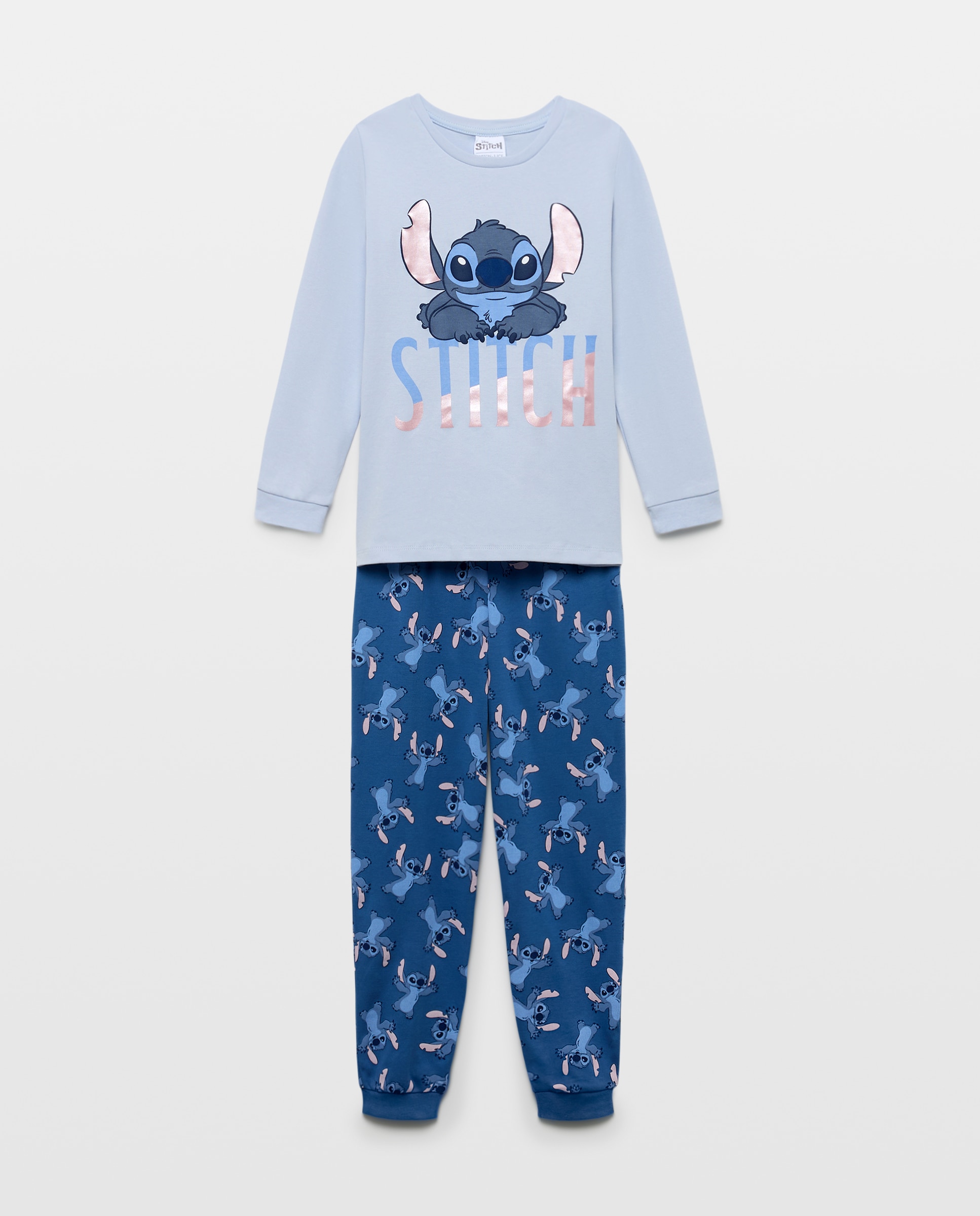 Pijama de Malha com Fantasia Stitch Cotton Juice Azul-marinho-4