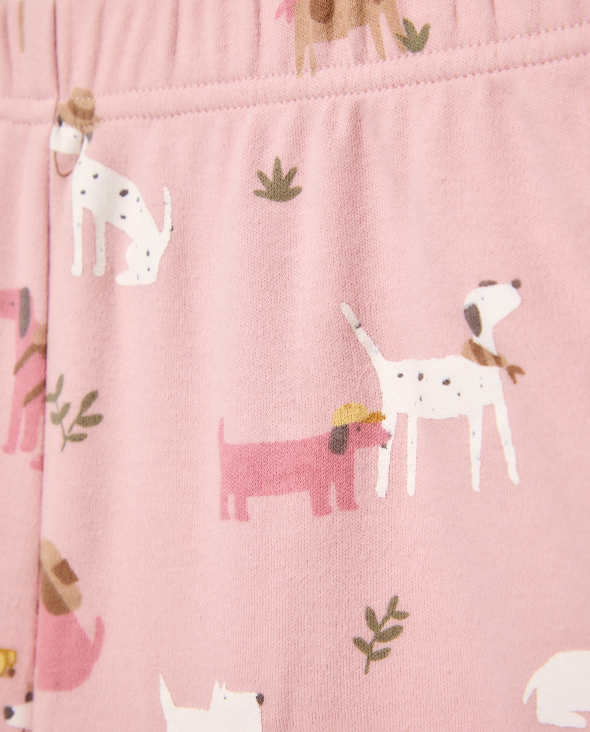 Imagen 5 de Pijama de niña largo en punto abotonado fantasía perros - Cotton Juice - Rosa Rosa