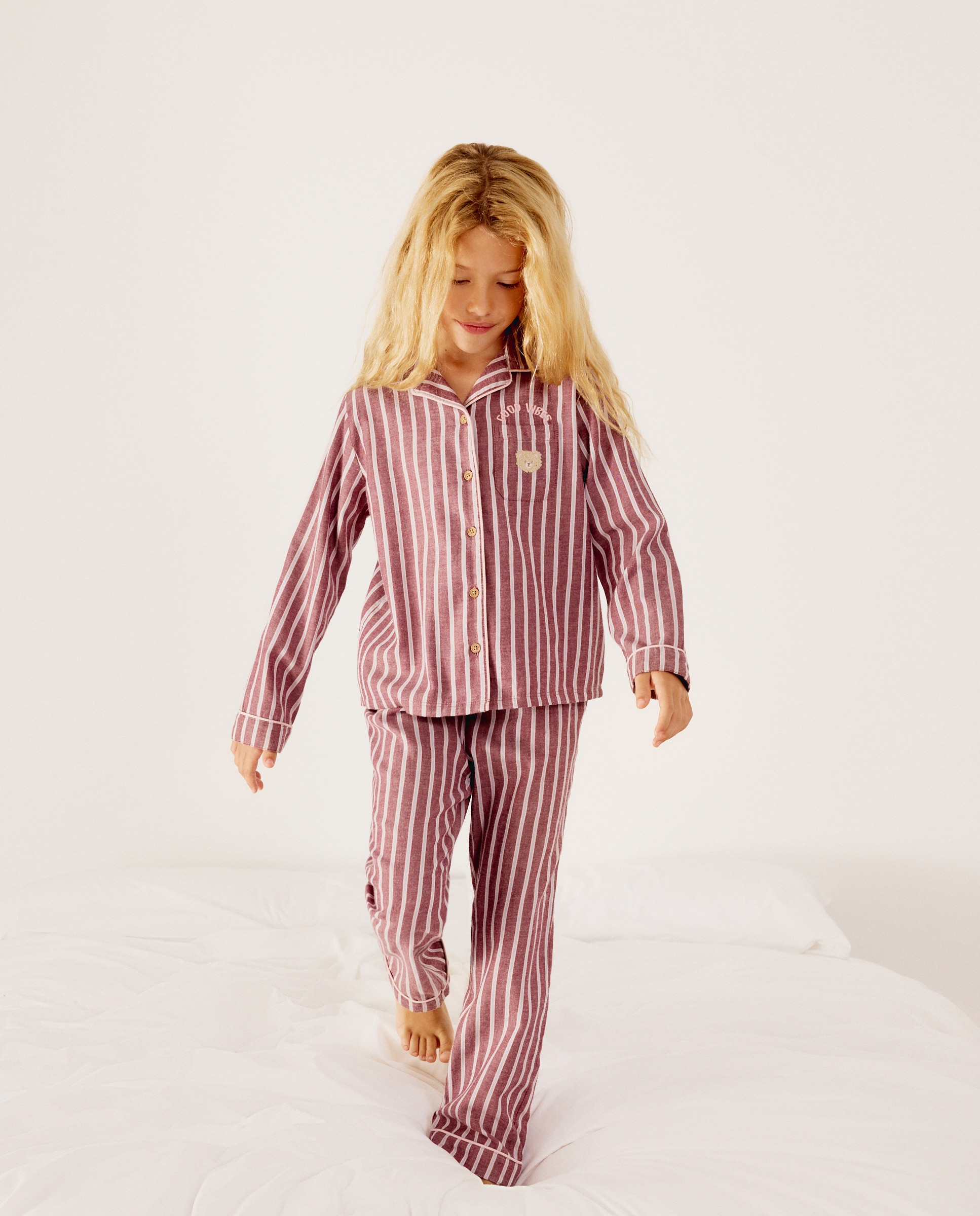 Pijama Completo de Manga Comprida com Calças e Estampado de Fantasia Rosa-2