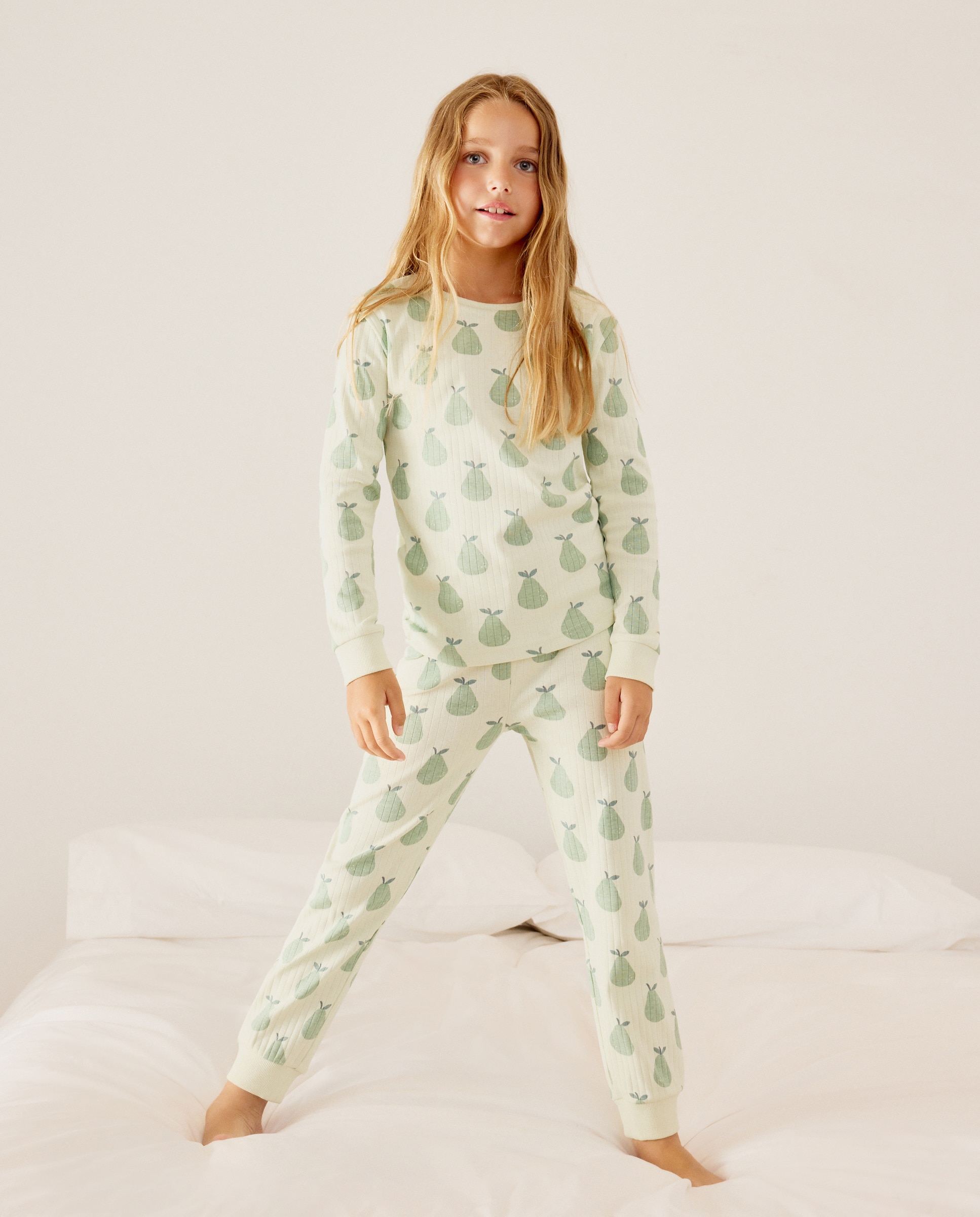 Pijama de Malha com Manga Comprida e Calças com Estampado de Fantasia Cotton Juice Verde-2