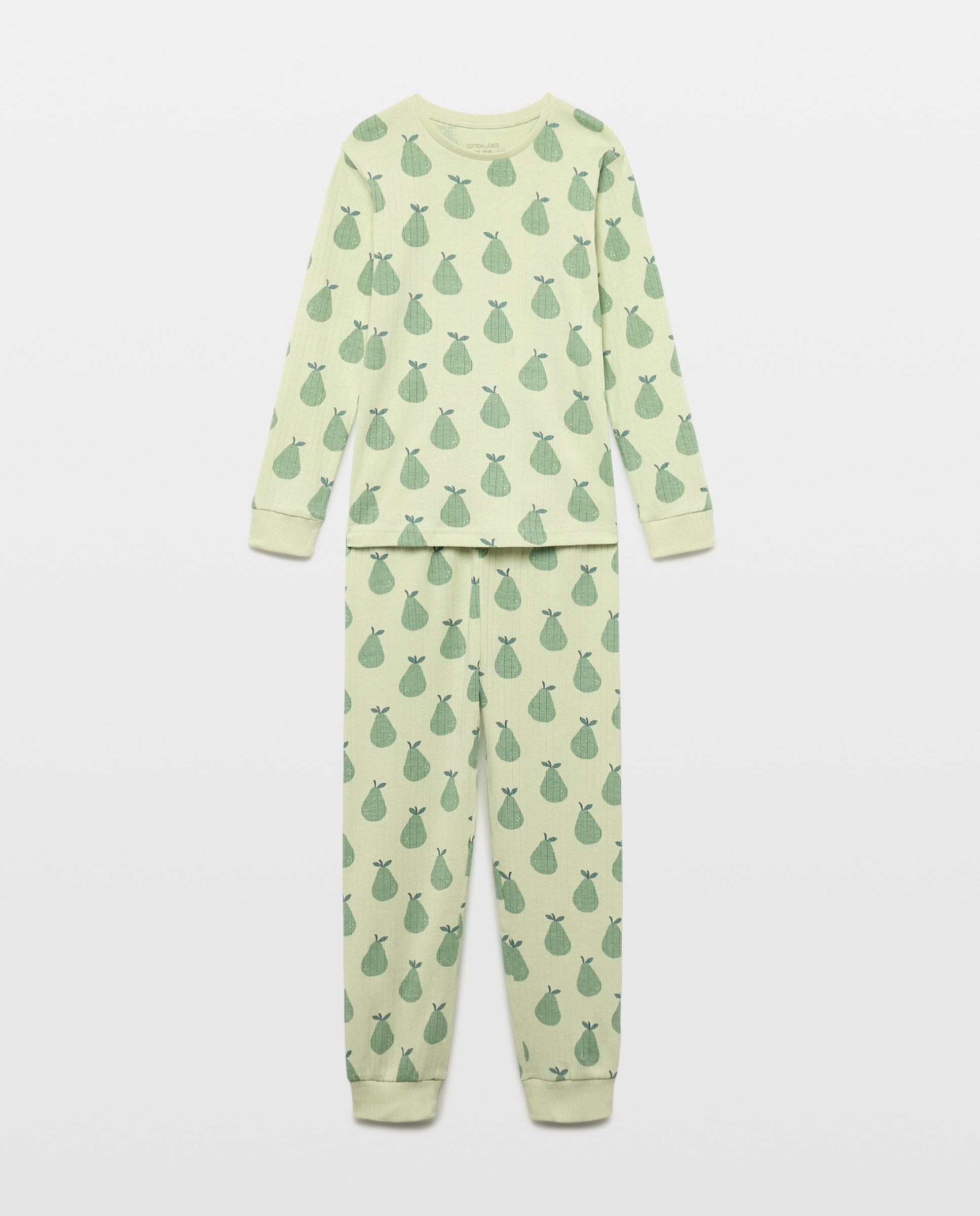 Pijama de Malha com Manga Comprida e Calças com Estampado de Fantasia Cotton Juice Verde-4