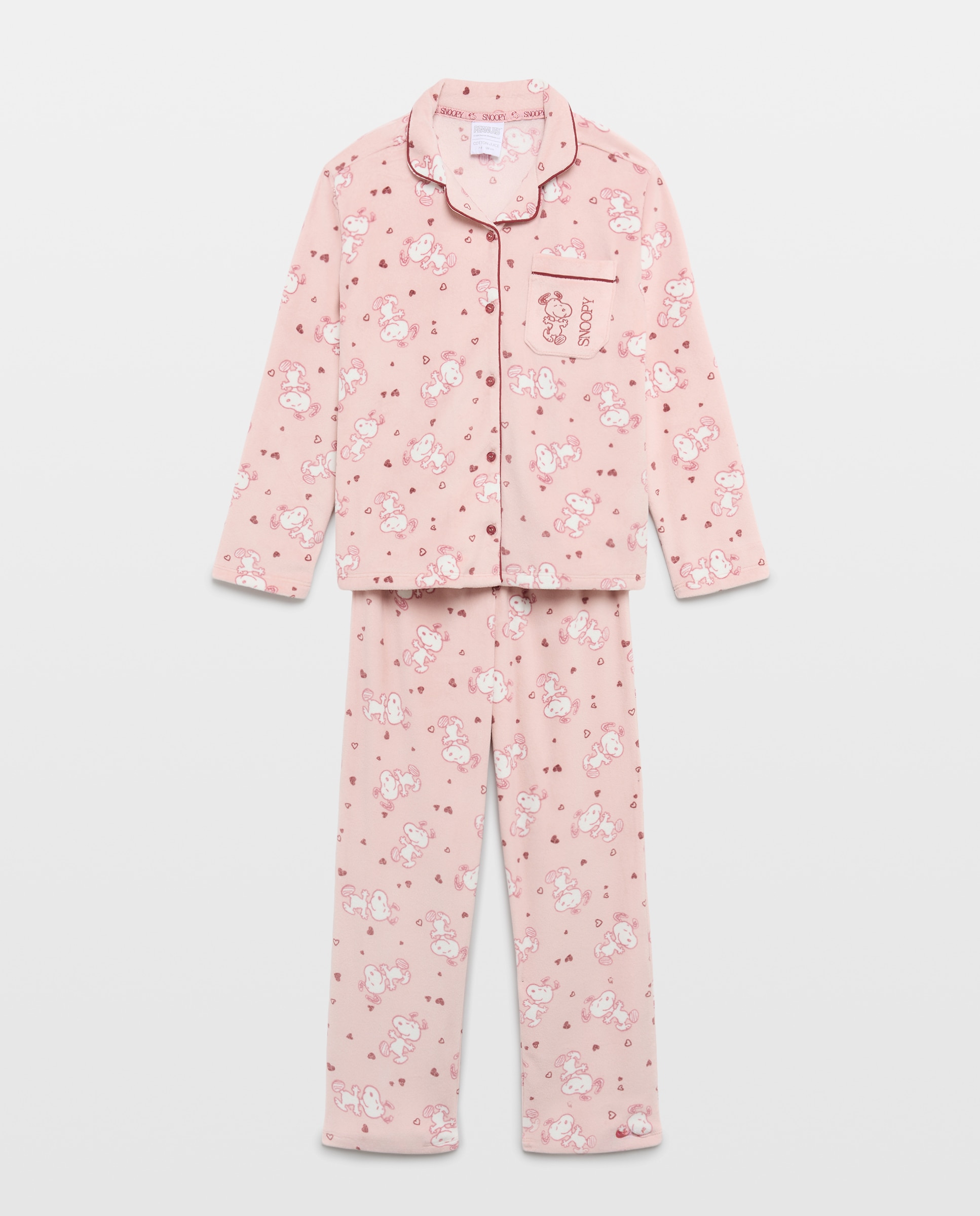 Imagem 0 de Pijama Completo de Criança, Comprido Silky Abot Estampado SNOOPY