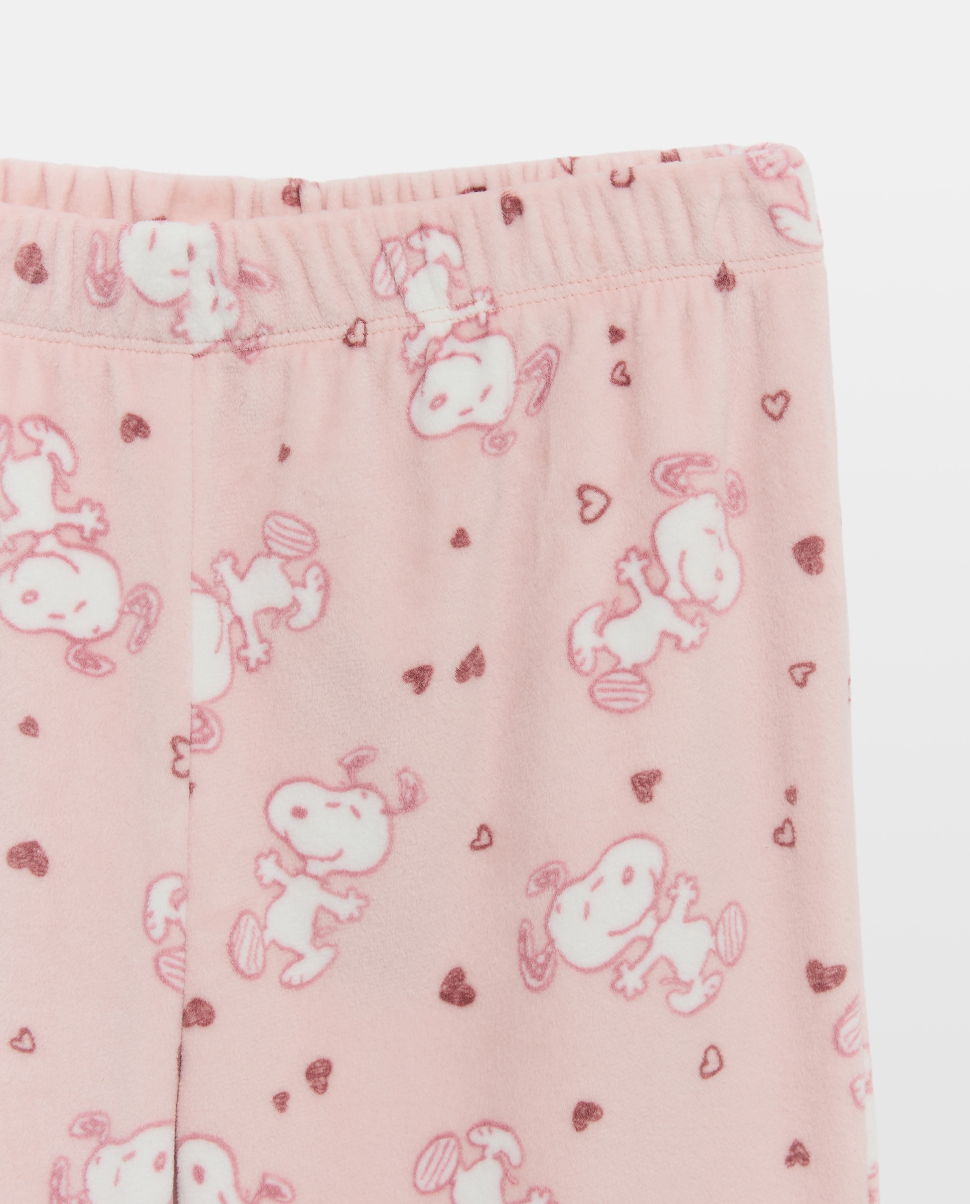 Pijama Completo de Criança, Comprido Silky Abot Estampado SNOOPY Rosa-2
