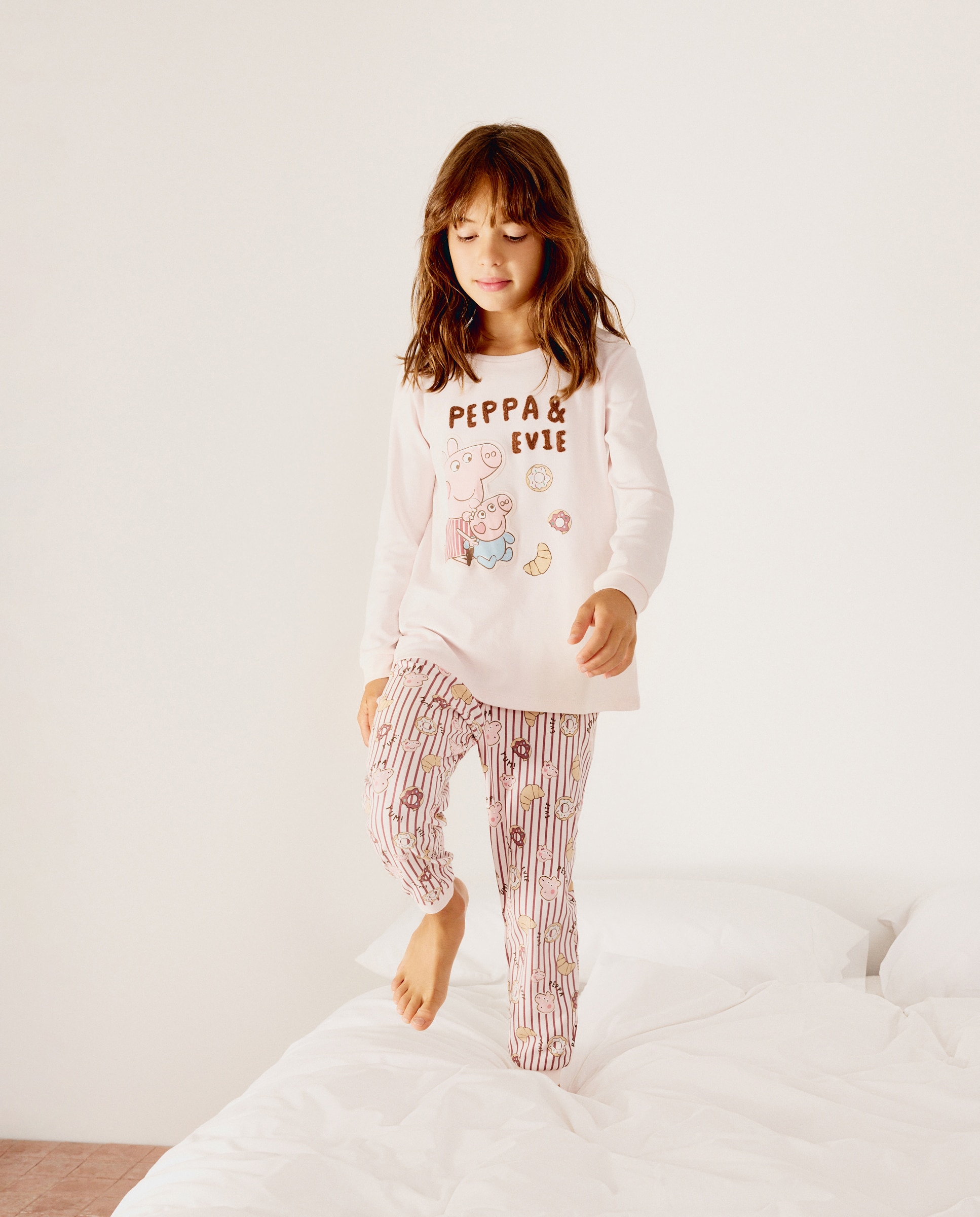 Pijama Peppa Pig de niña - Cotton Juice - Blanco Blanco-1