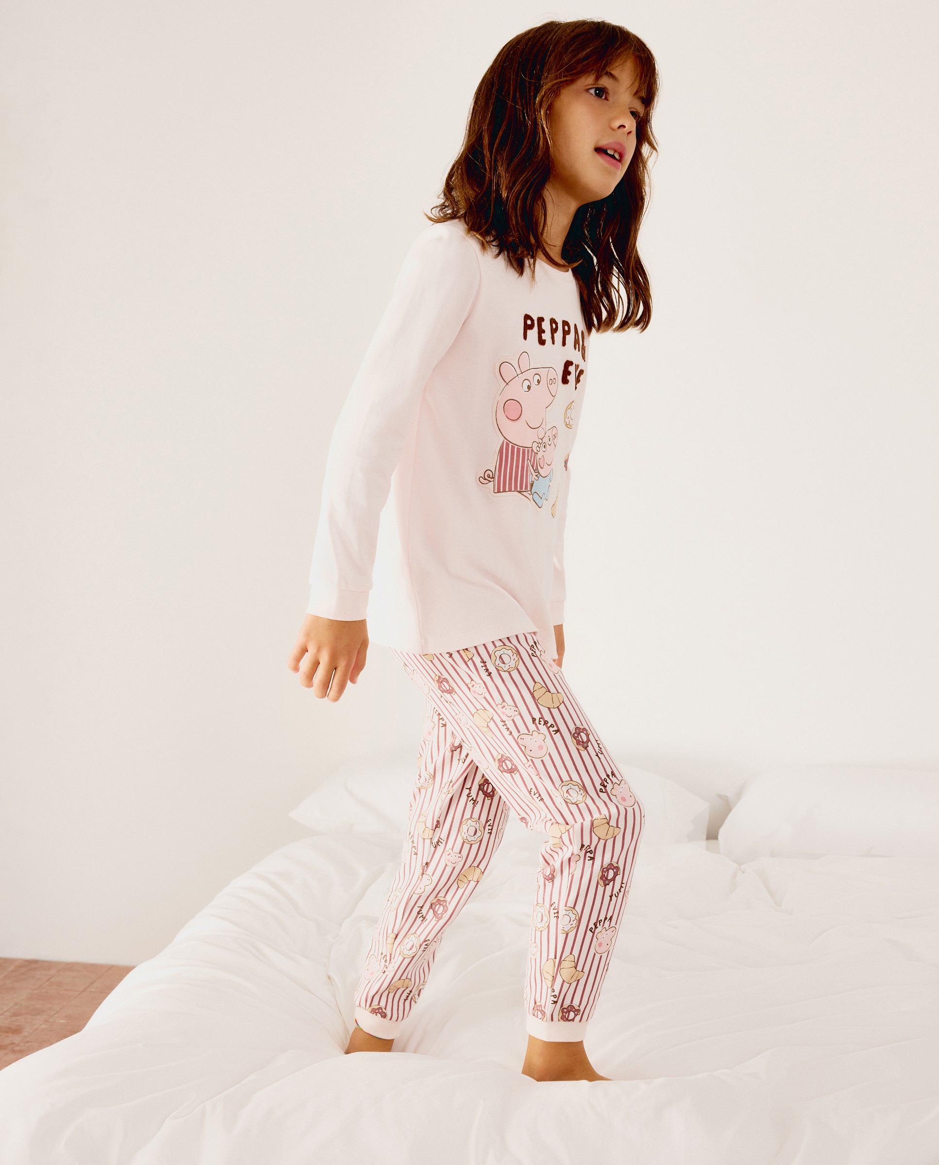 Pijama Peppa Pig de niña - Cotton Juice - Blanco Blanco-2