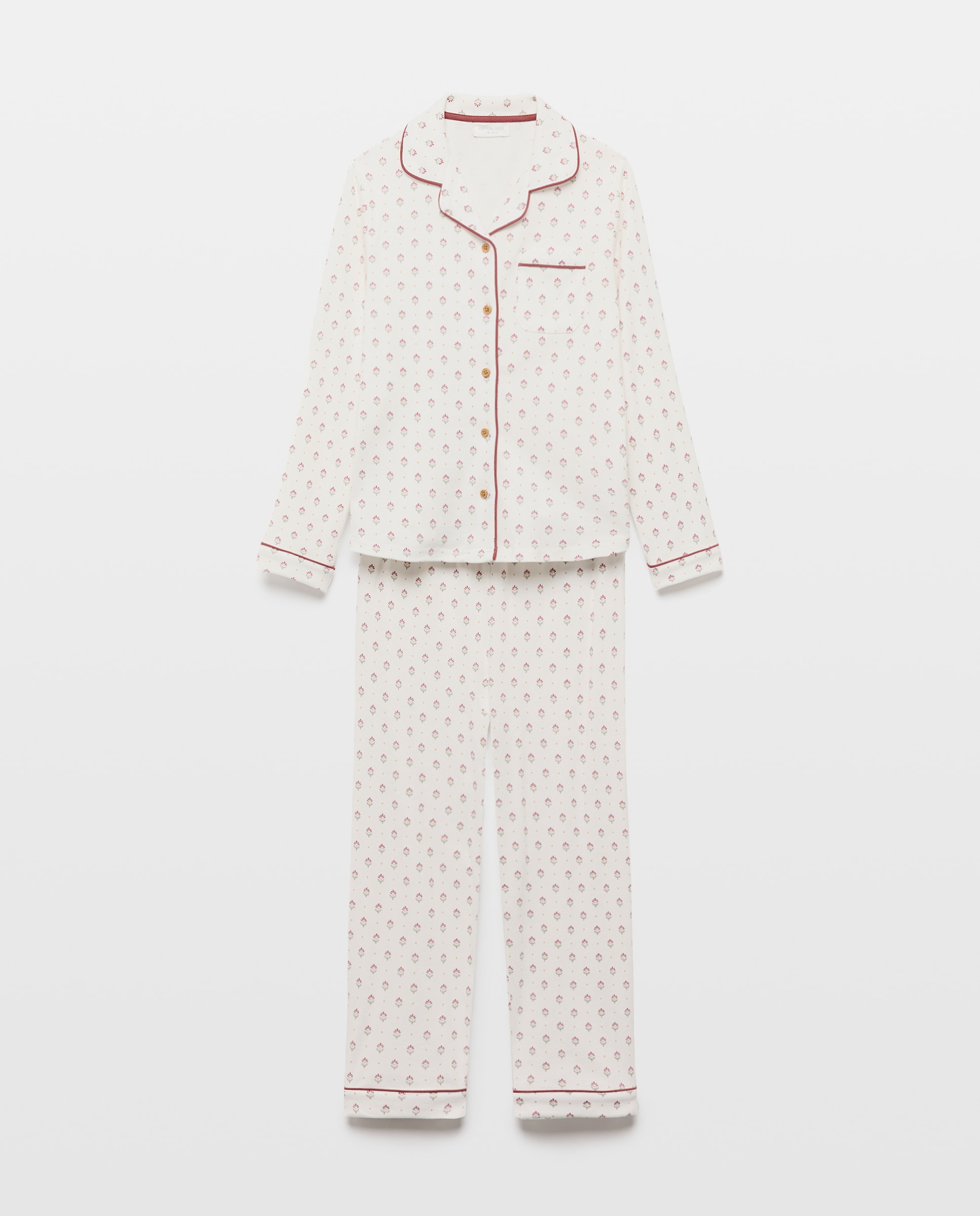 Pijama com Estampados de Fantasia Cotton Juice Branco-4