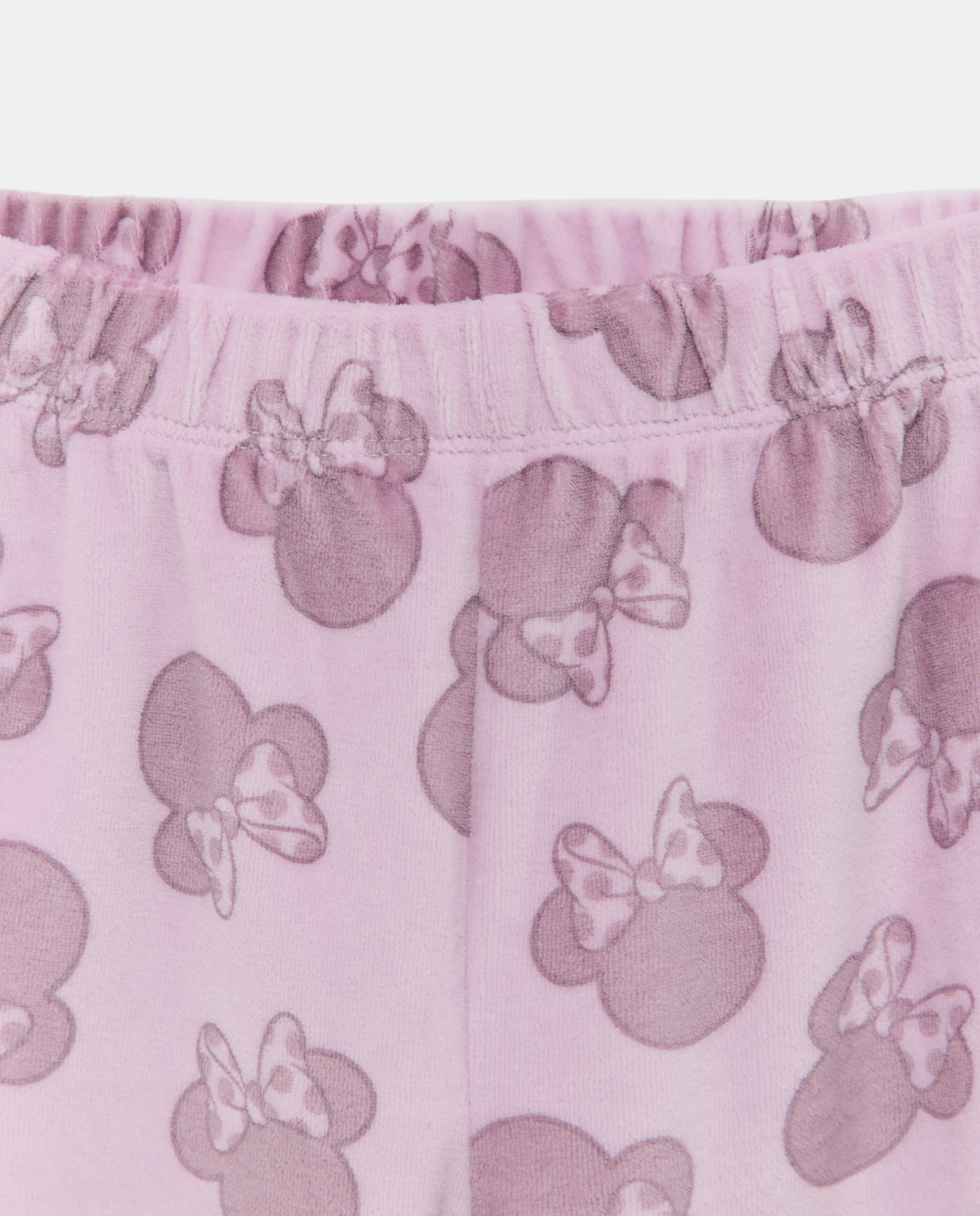 Pijama largo en velour con fantasía MINNIE de niña - Cotton Juice - Rosa Rosa-5