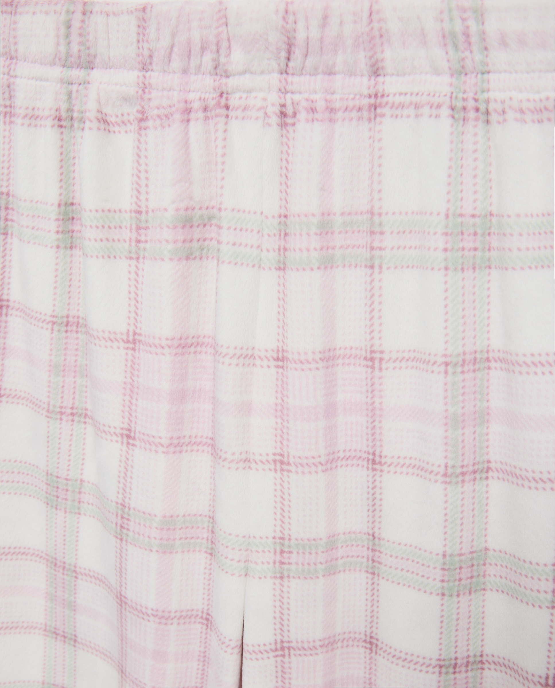 Pijama Abotoado com Estampado aos Quadrados Rosa-5