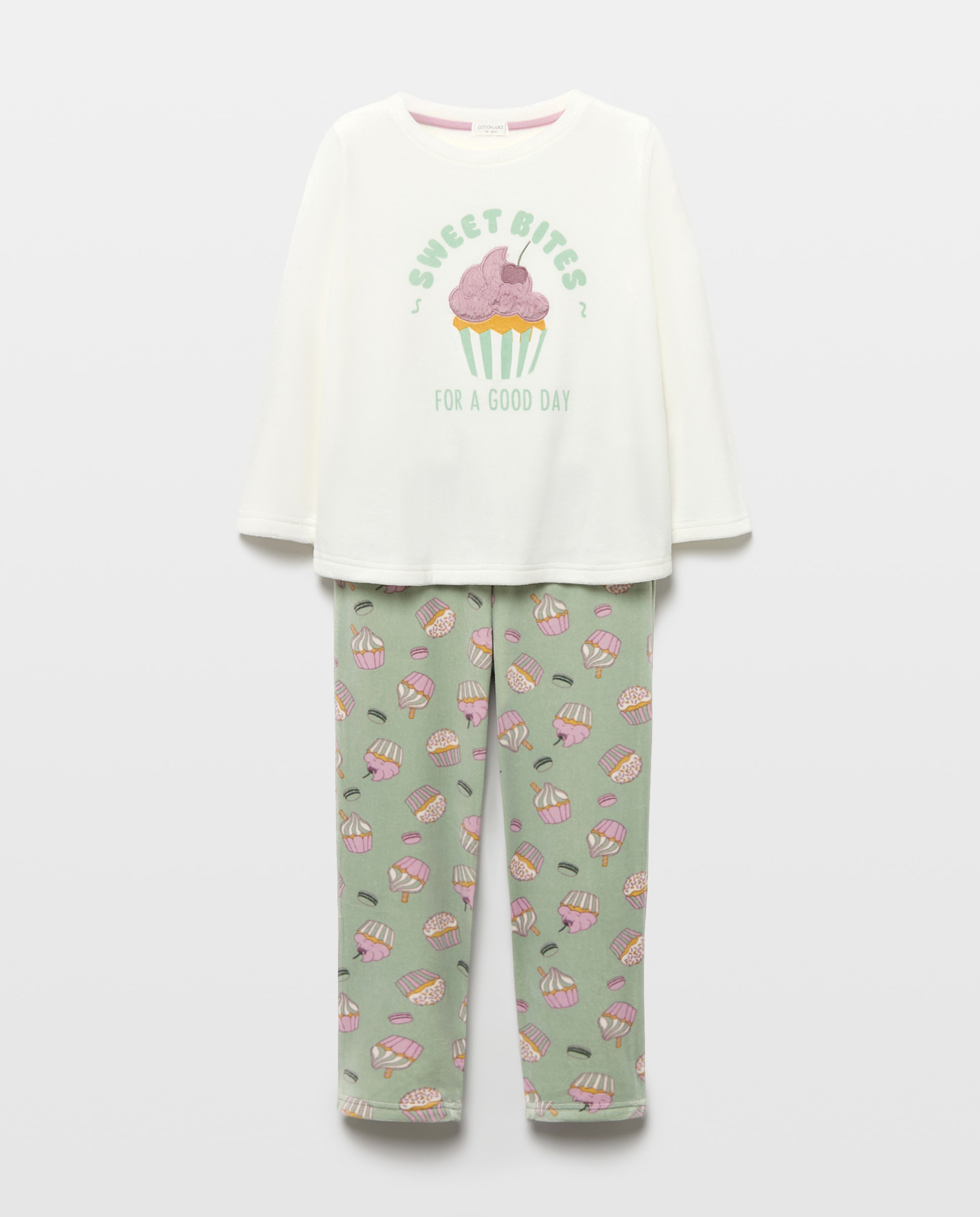 Pijama com Calças e Estampado de Fantasia Verde-4