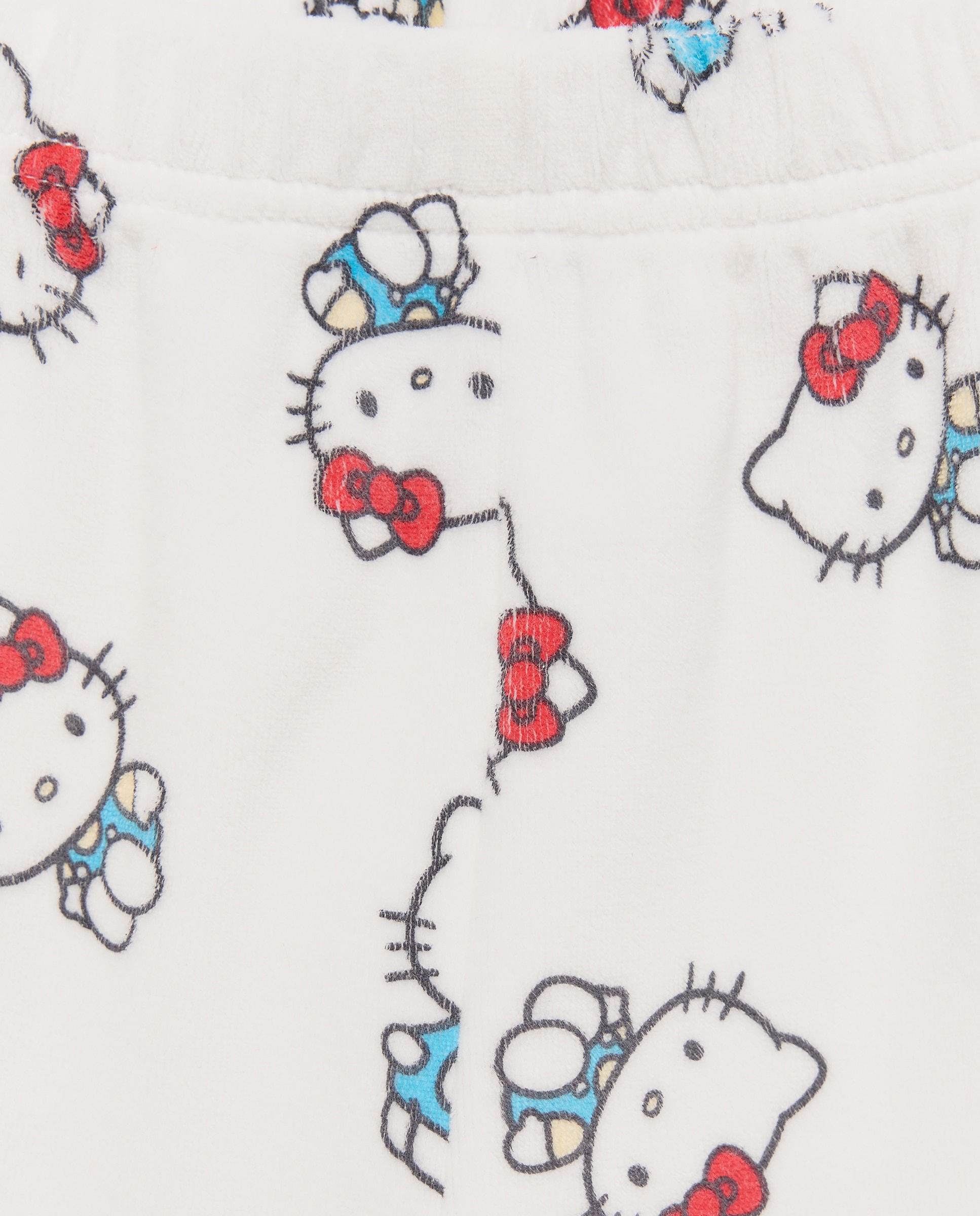 Imagen 5 de Pijama completo velour camiseta manga larga y pantalón largo fantasía HELLO KITTY de niña - Cotton Juice - Rojo Rojo