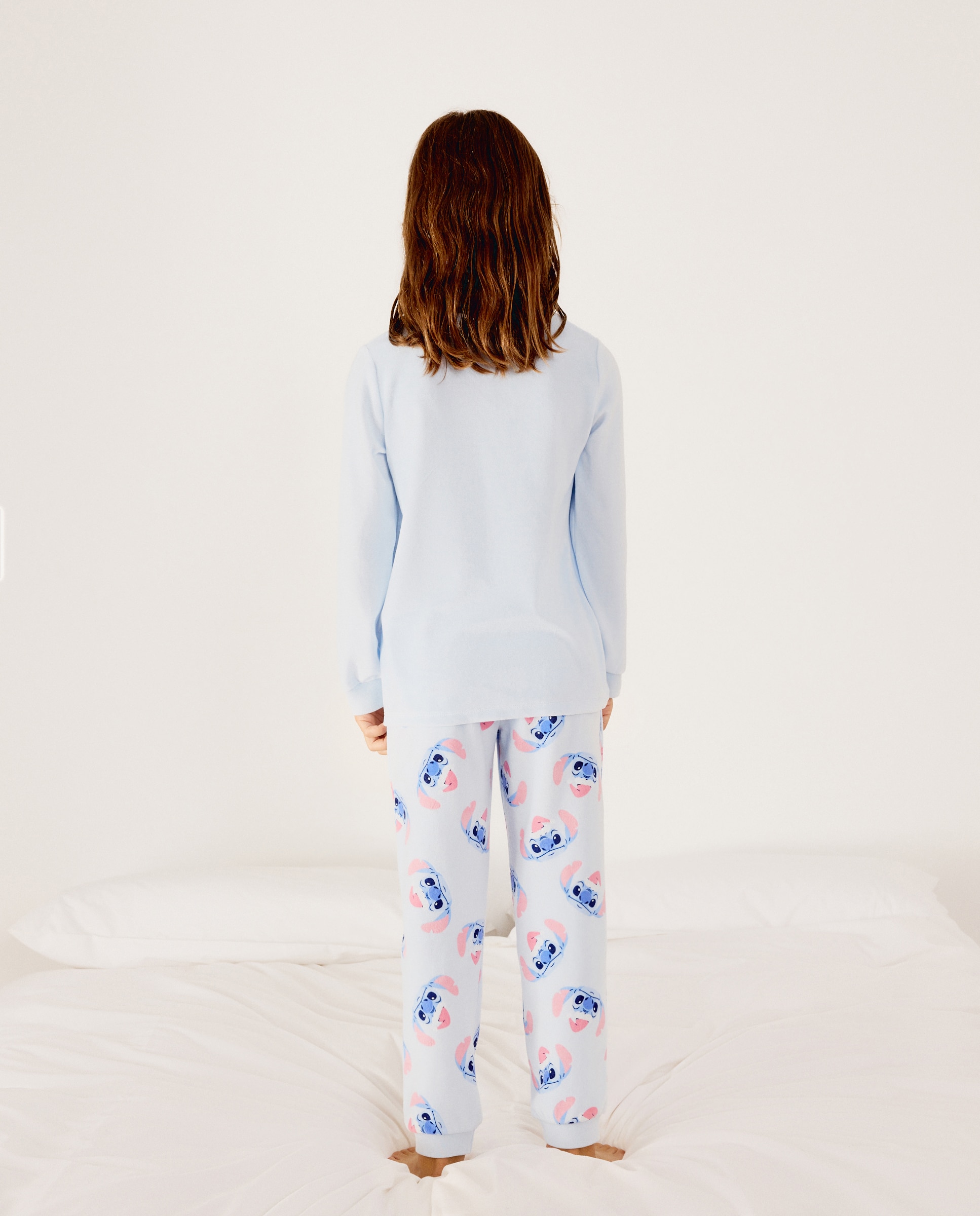 Imagen 3 de Pijama completo velour camiseta manga larga y pantalón largo fantasía HELLO KITTY de niña - Cotton Juice - Azul marino Azul marino