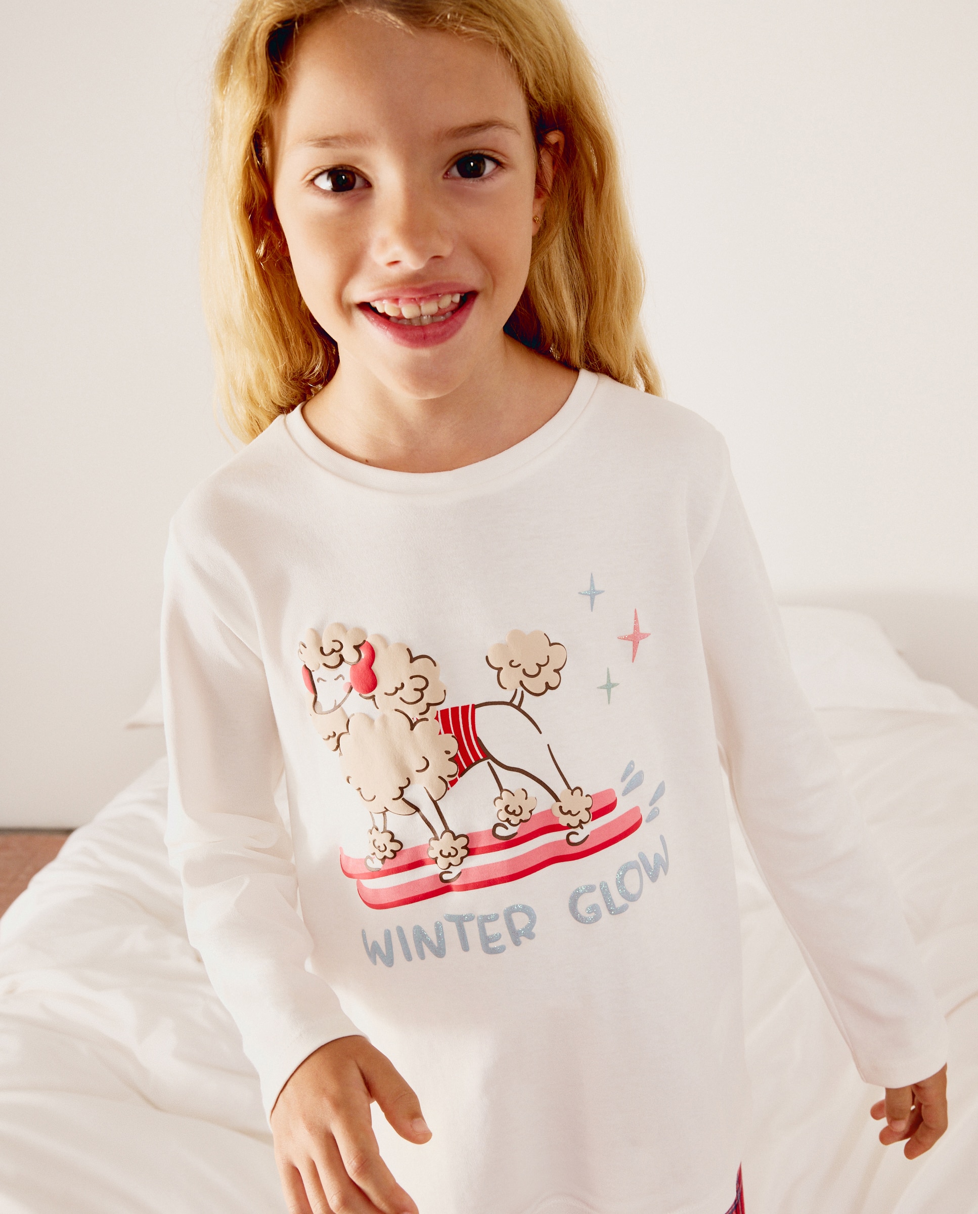 Pijama Completo de Malha e Forro Polar com Fantasia Rosa-2