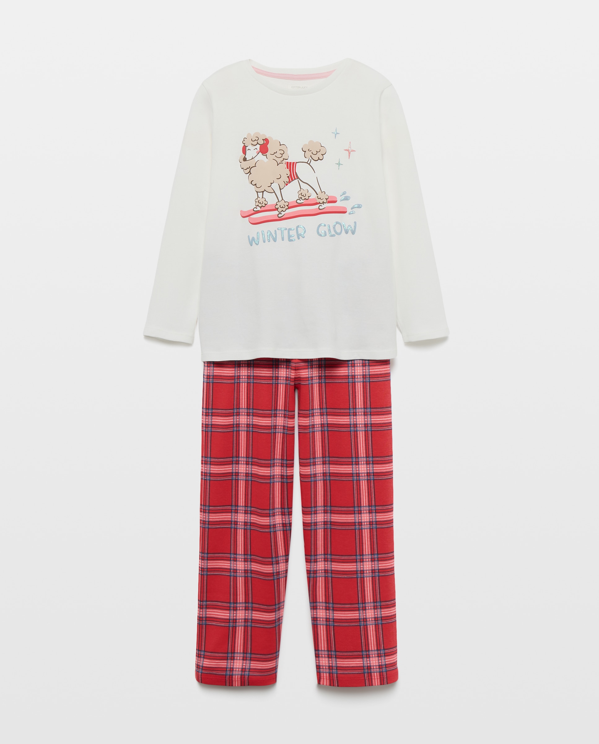 Pijama Completo de Malha e Forro Polar com Fantasia Rosa-7