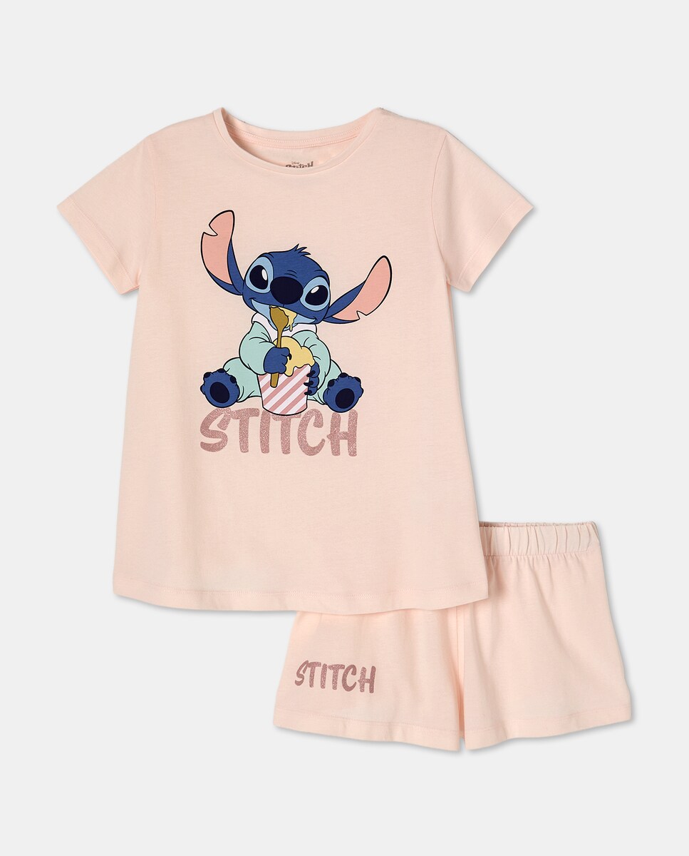 Pijama Completo com Estampado Lilo e Stitch Rosa-4
