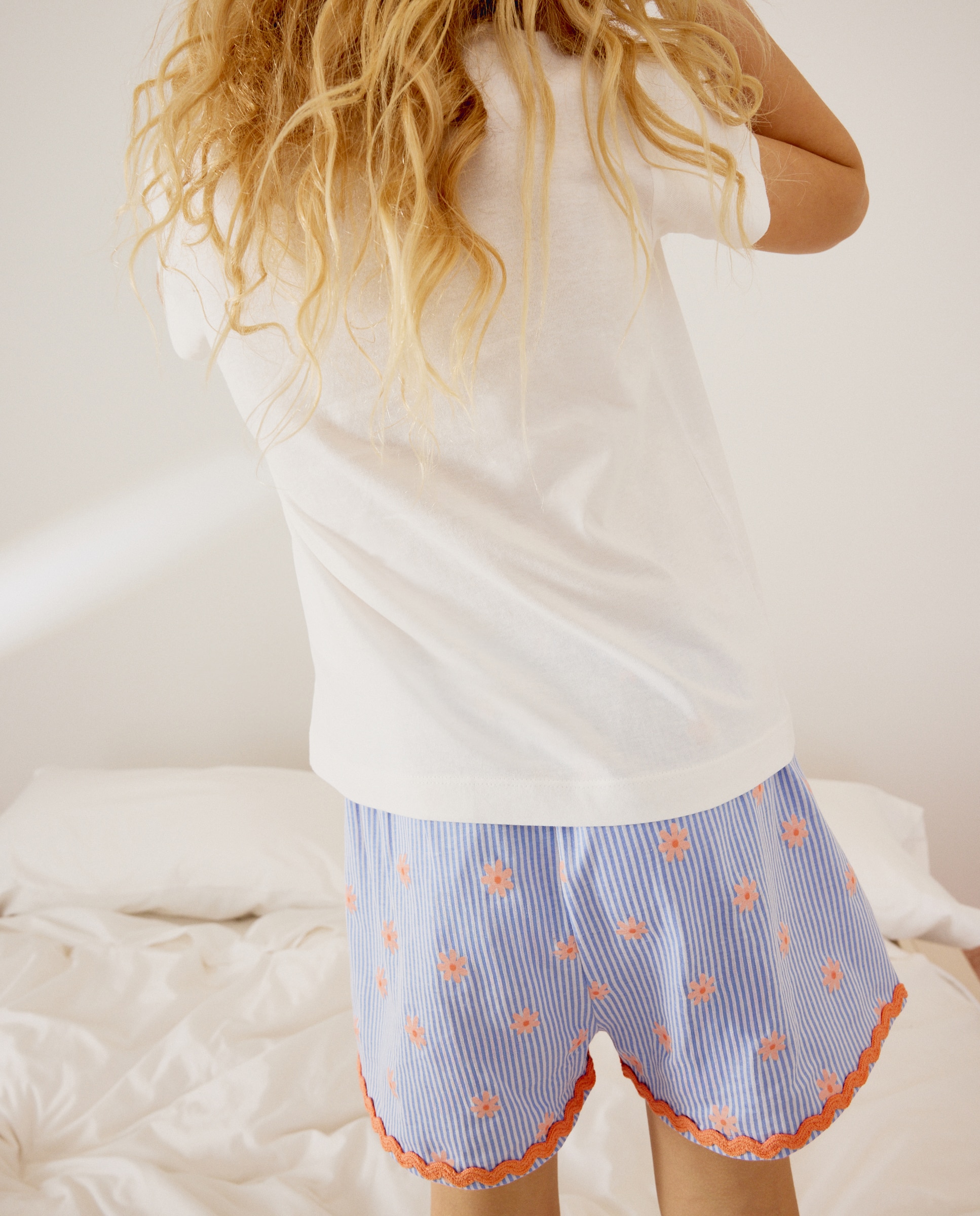 Pijama corto print fantasía de niña - Cotton Juice - Azul Azul-3