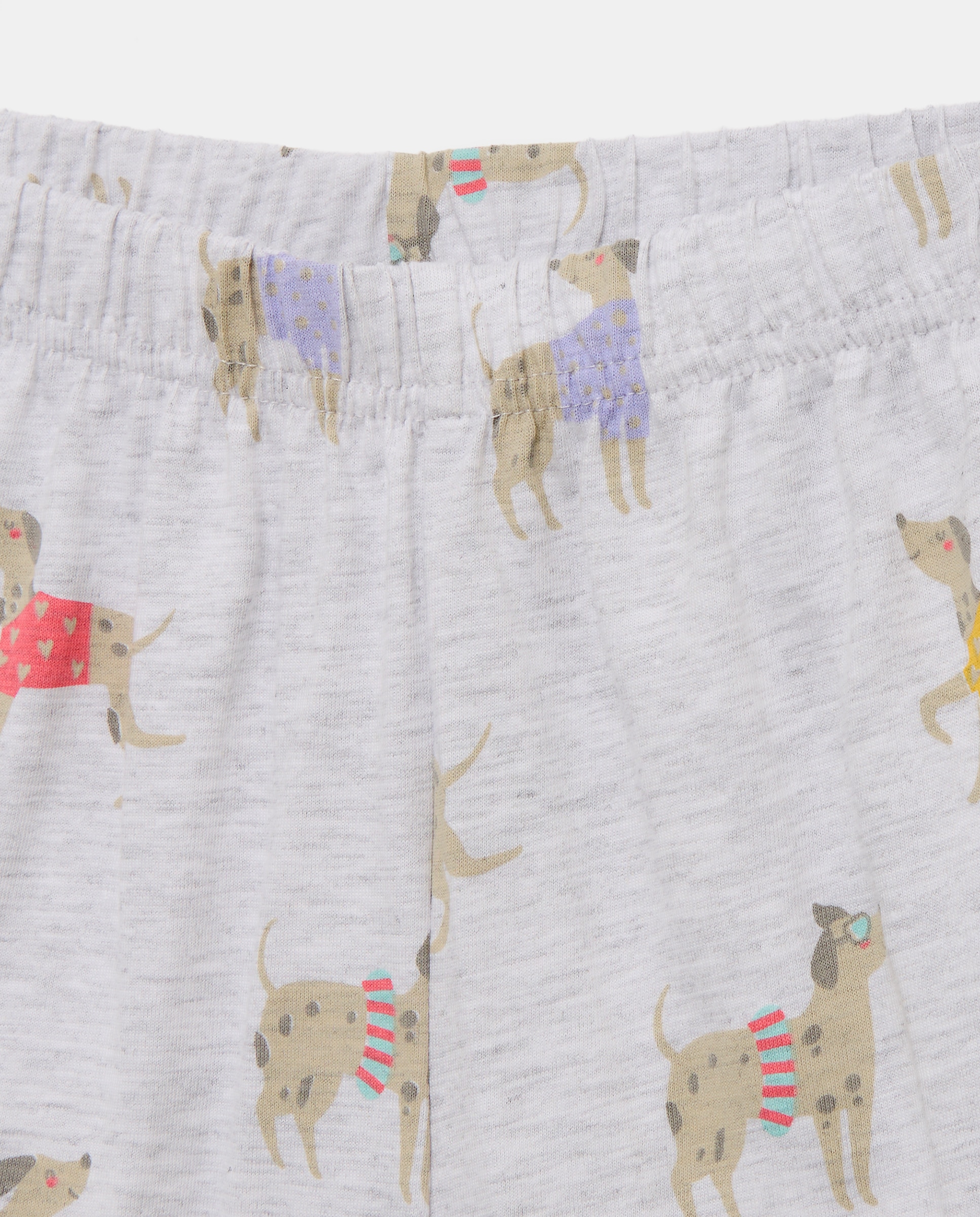 Pijama Curto com Estampado de Cães Cinzento-5