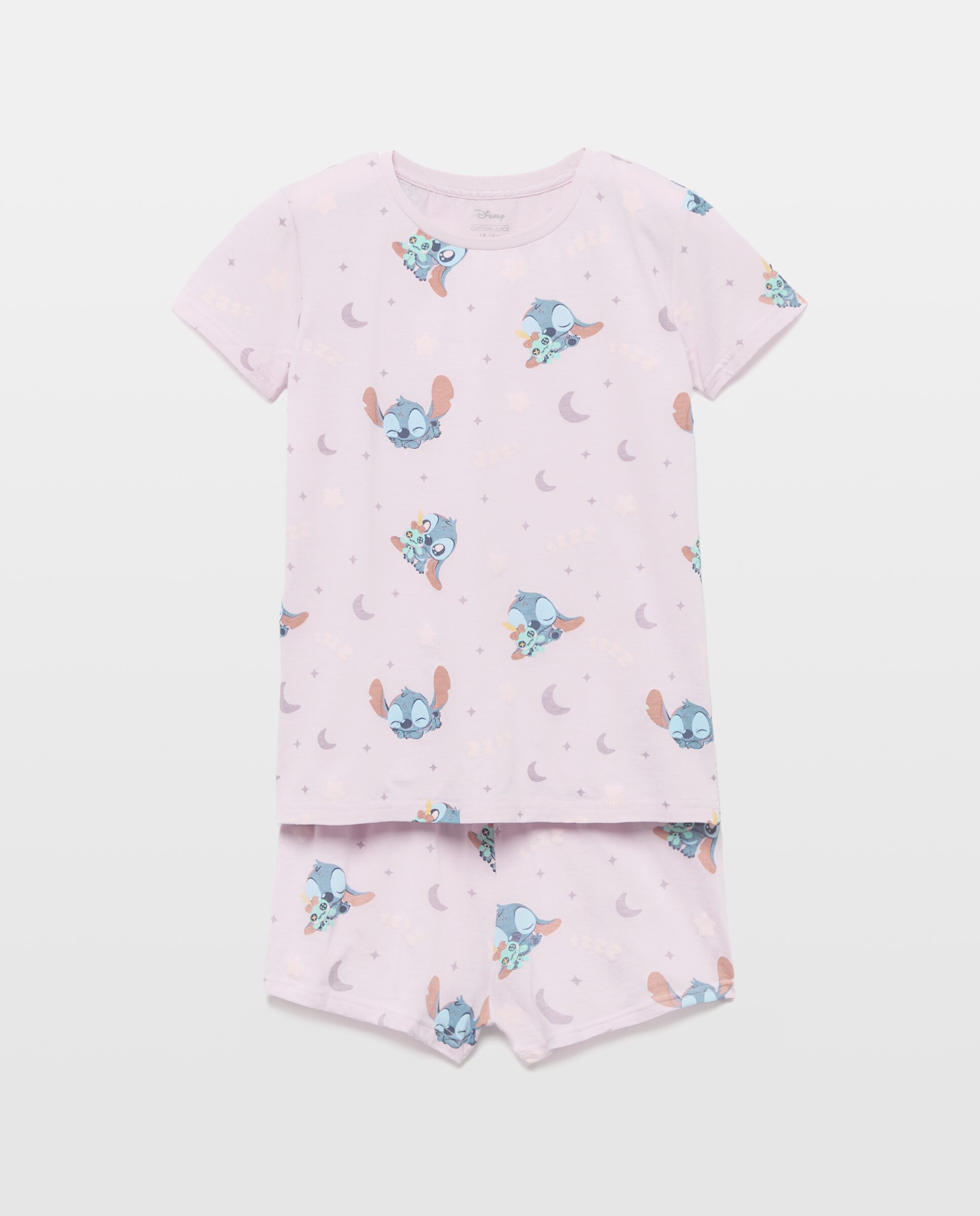 Pijama de Malha Curto Lilo & Stitch Rosa-4