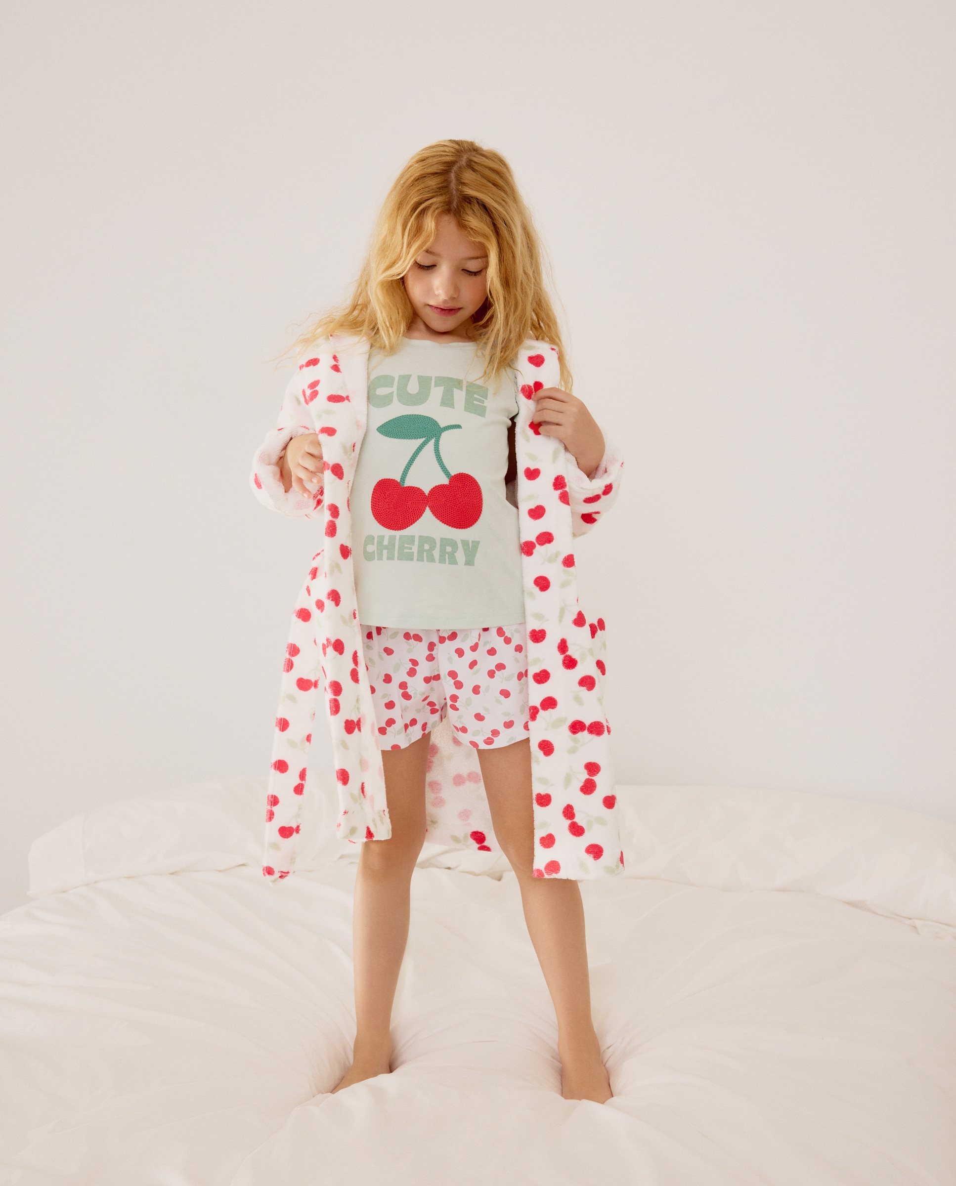 Pijama corto con estrella de niña - Cotton Juice - Blanco Blanco-2