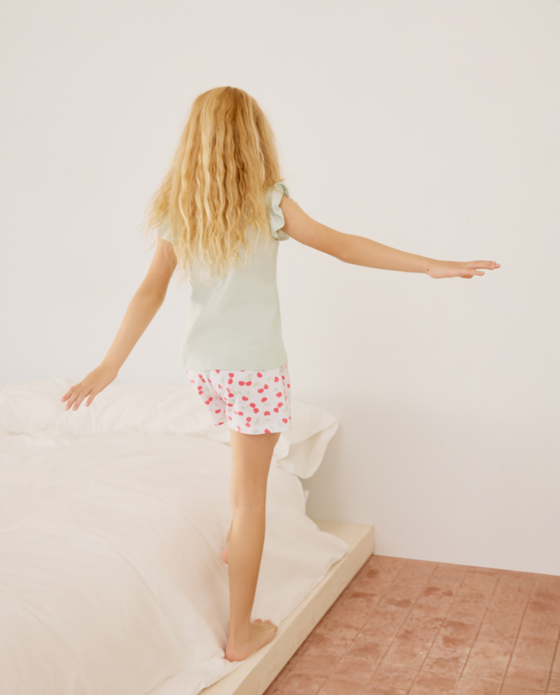 Pijama corto con estrella de niña - Cotton Juice - Blanco Blanco-3