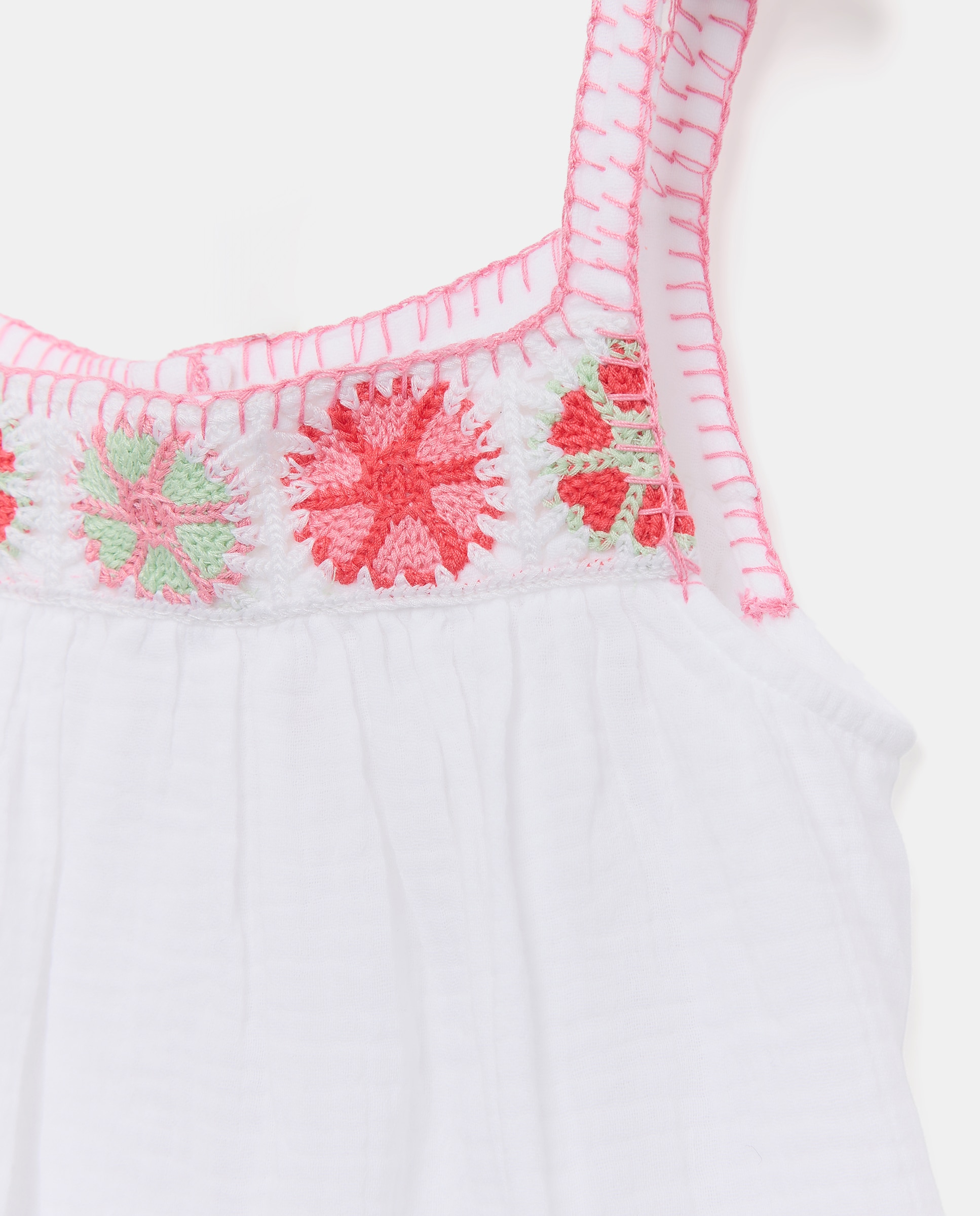 Pijama Curto Completo Plano e com Crochet Rosa-6