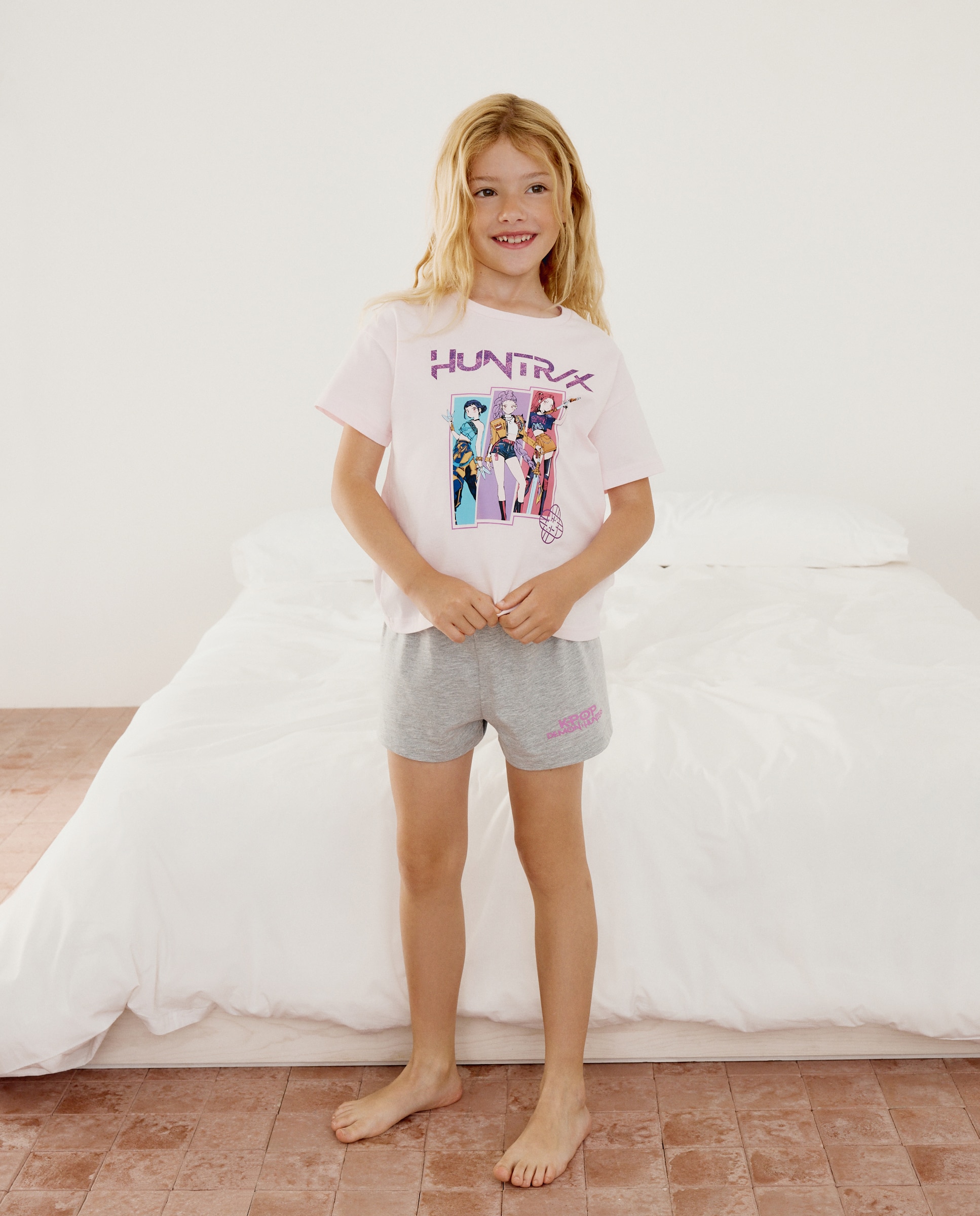 Pijama Completo de Manga Curta com Fantasia K-Pop Cotton Juice Rosa-2