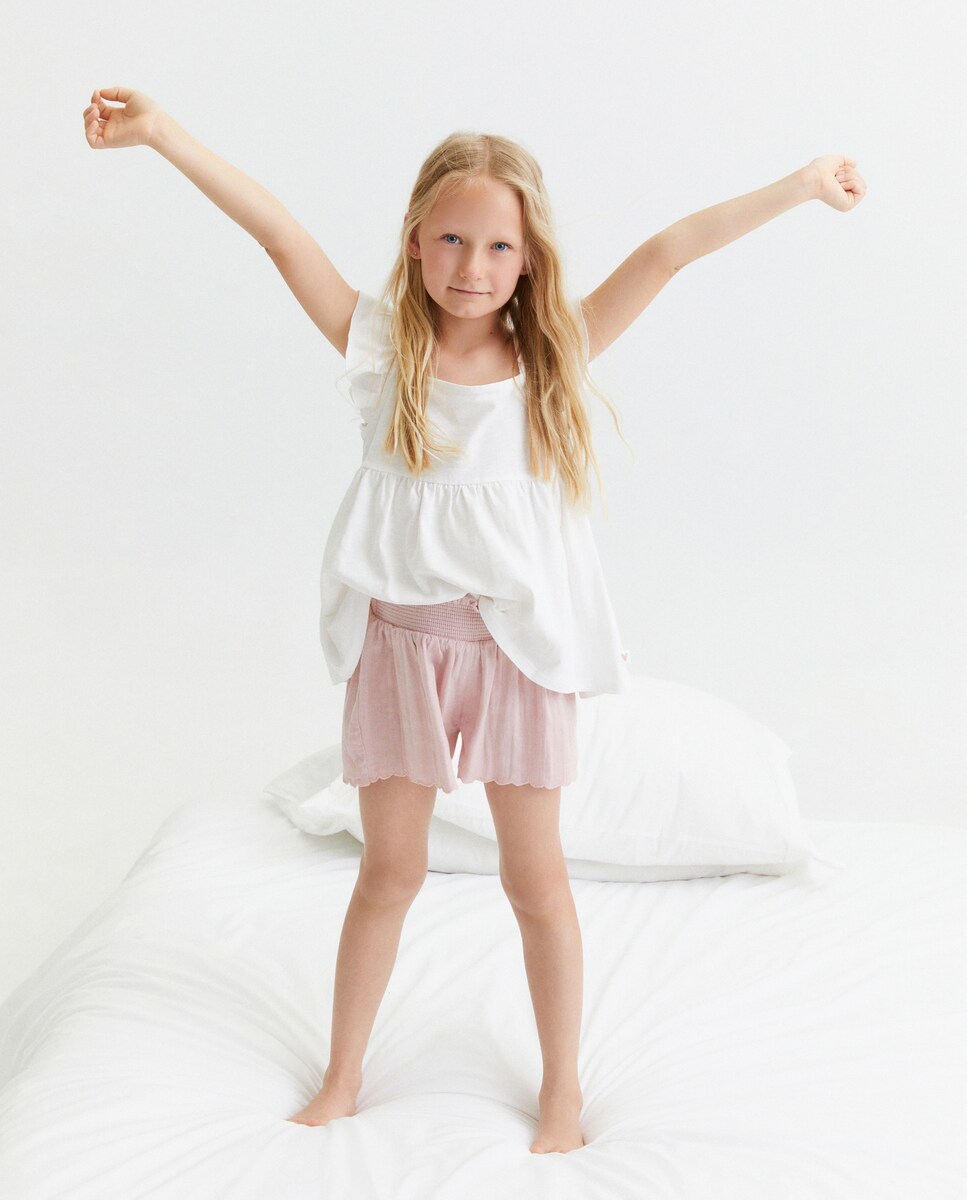 Calças de Pijama com Elásticos 220 Rosa Pálido-2