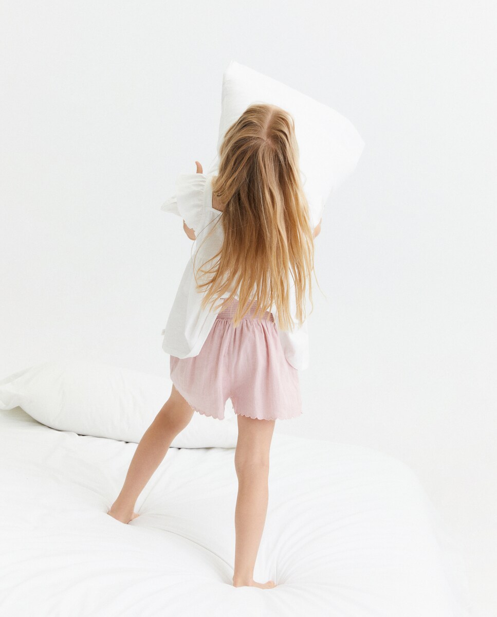 Calças de Pijama com Elásticos 220 Rosa Pálido-3