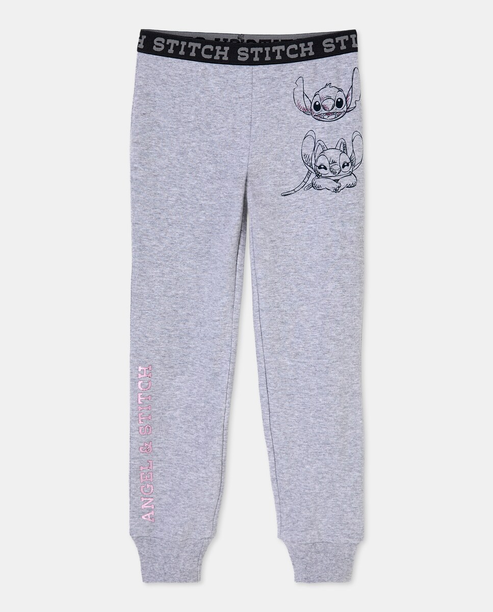 Calças com Estampado Stitch Cinzento-4